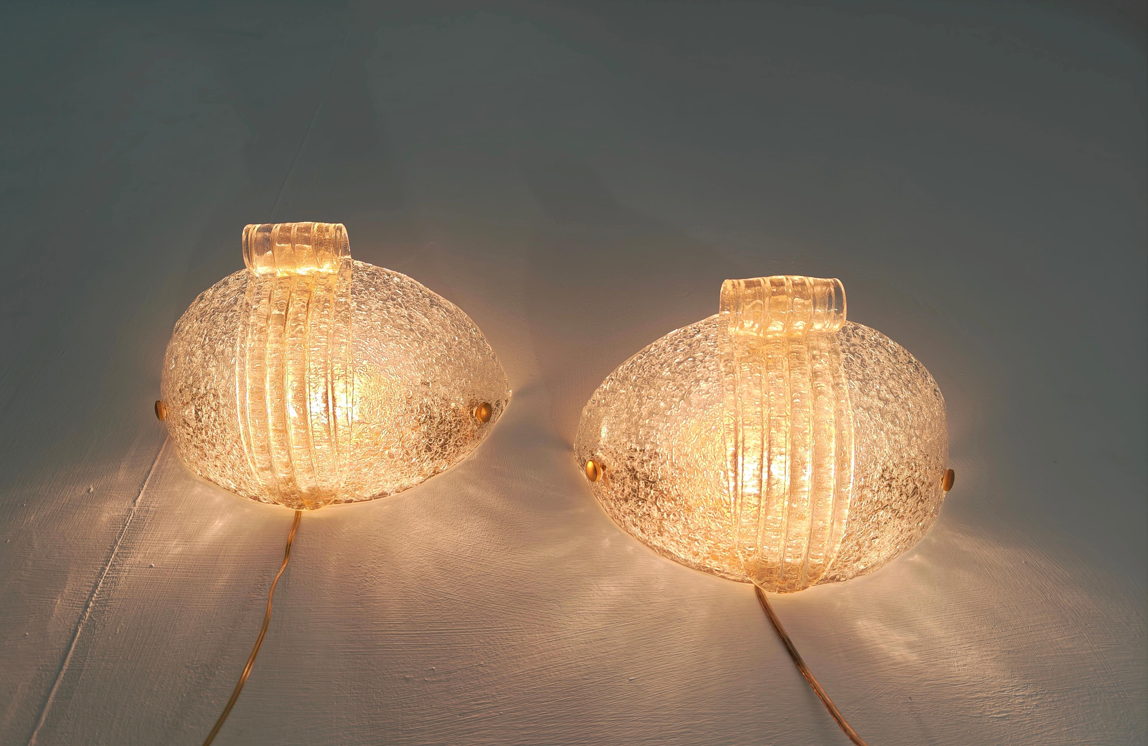 Ensemble de lampes murales de Murano par Barovier & Toso, Italie, années 70, mi-siècle moderne en vente 8