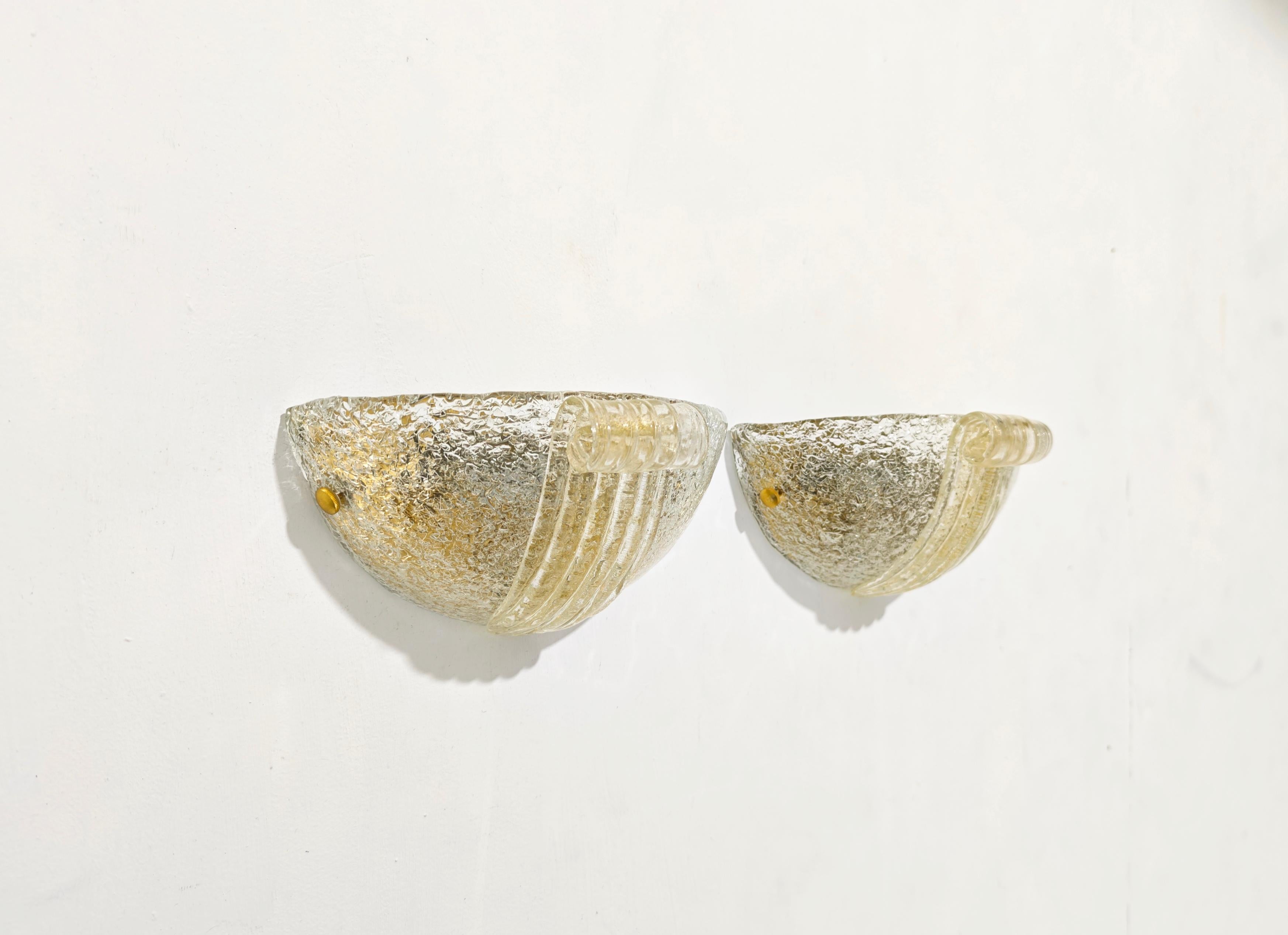 Ensemble de lampes murales de Murano par Barovier & Toso, Italie, années 70, mi-siècle moderne en vente 9