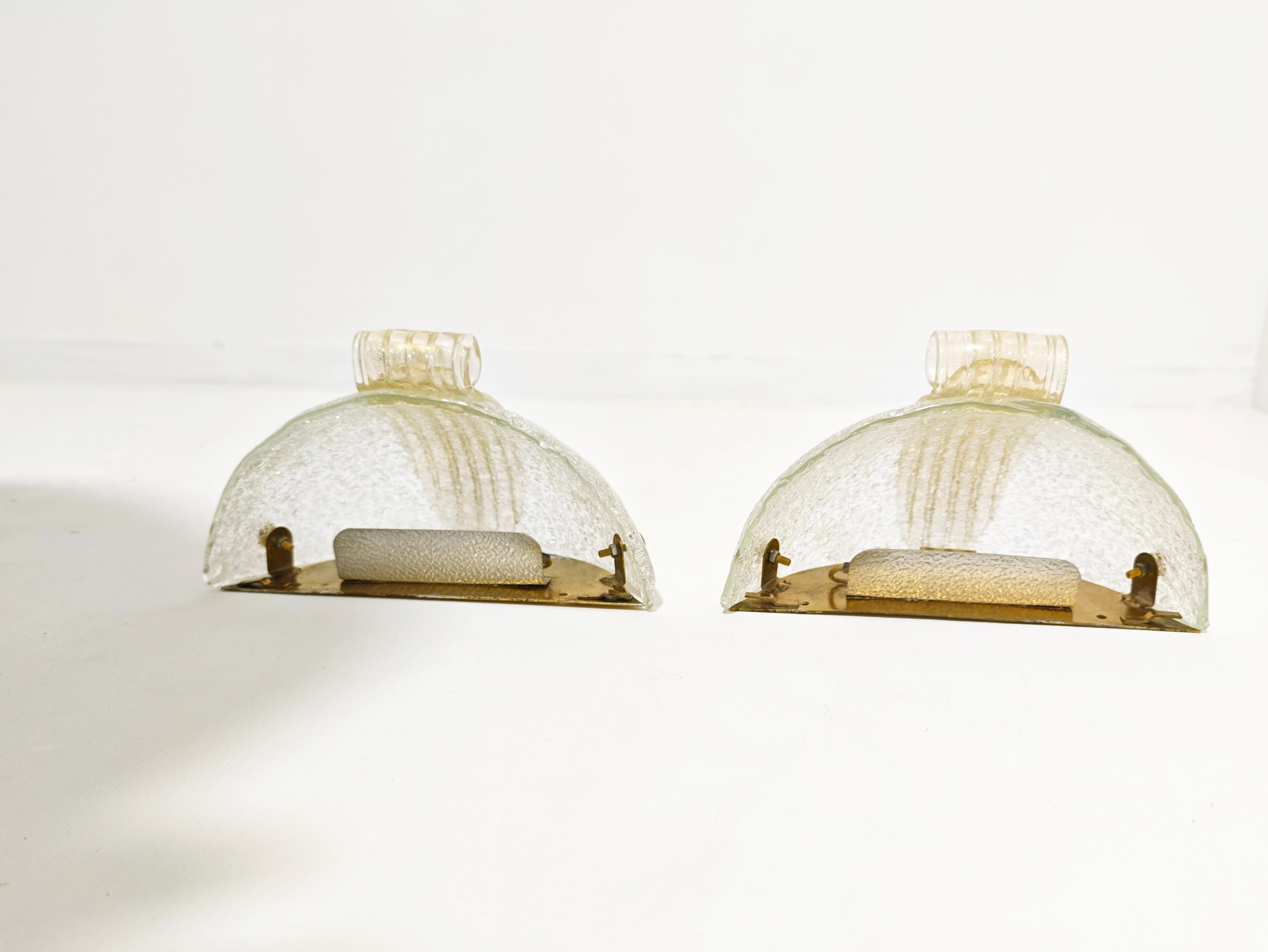 italien Ensemble de lampes murales de Murano par Barovier & Toso, Italie, années 70, mi-siècle moderne en vente