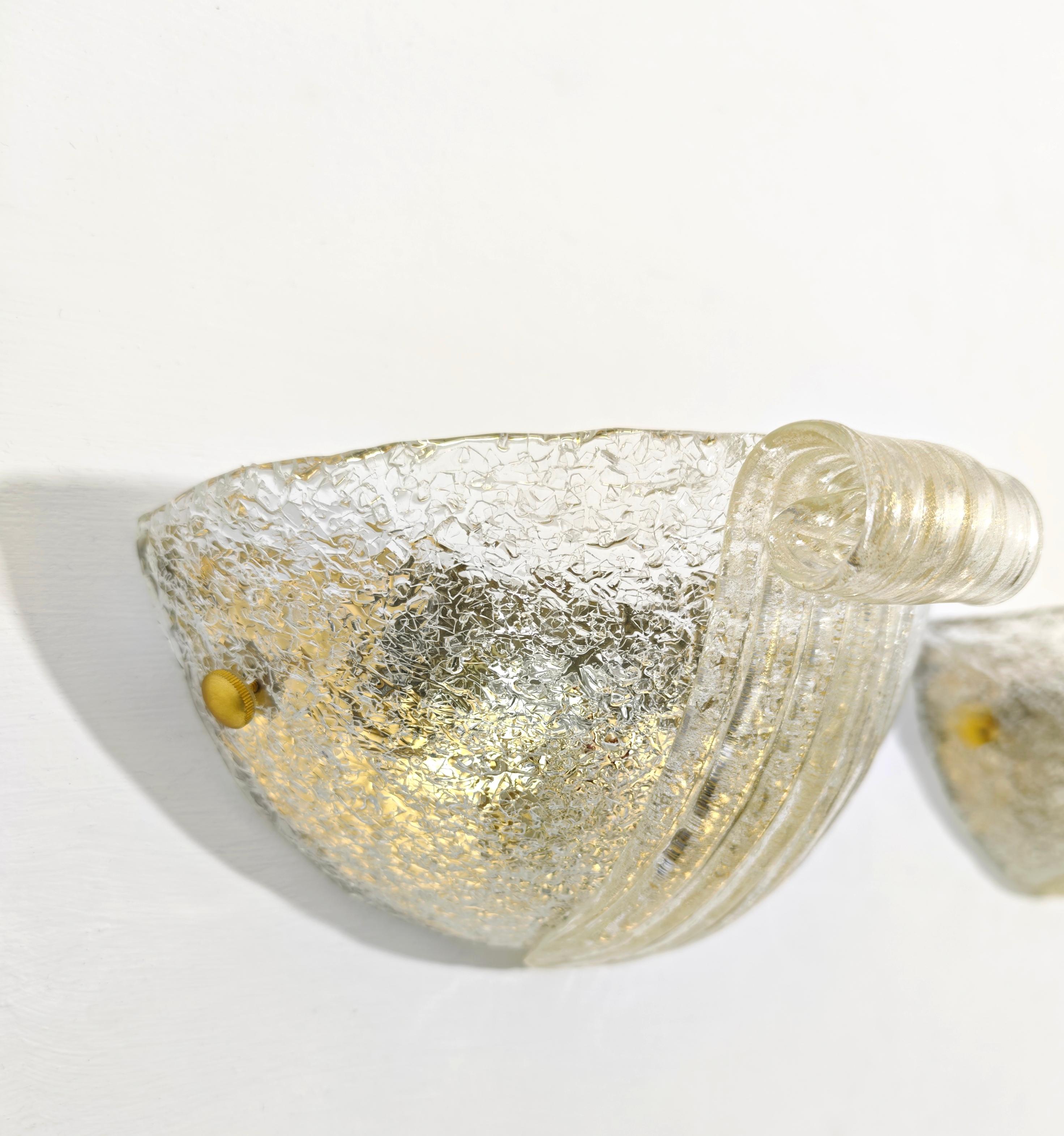 Ensemble de lampes murales de Murano par Barovier & Toso, Italie, années 70, mi-siècle moderne Bon état - En vente à Palermo, IT