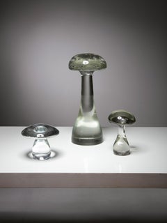 Conjunto de esculturas de cristal de Murano "Champiñón" de Cenedese, Italia, años 60