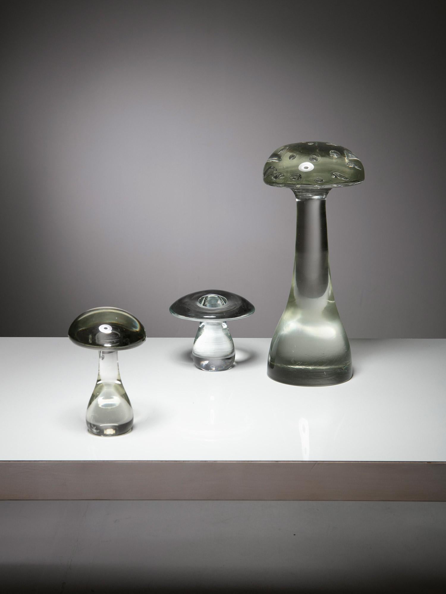 Organique Ensemble de sculptures en verre de Murano « Mushroom » de Cenedese, Italie, années 1960 en vente