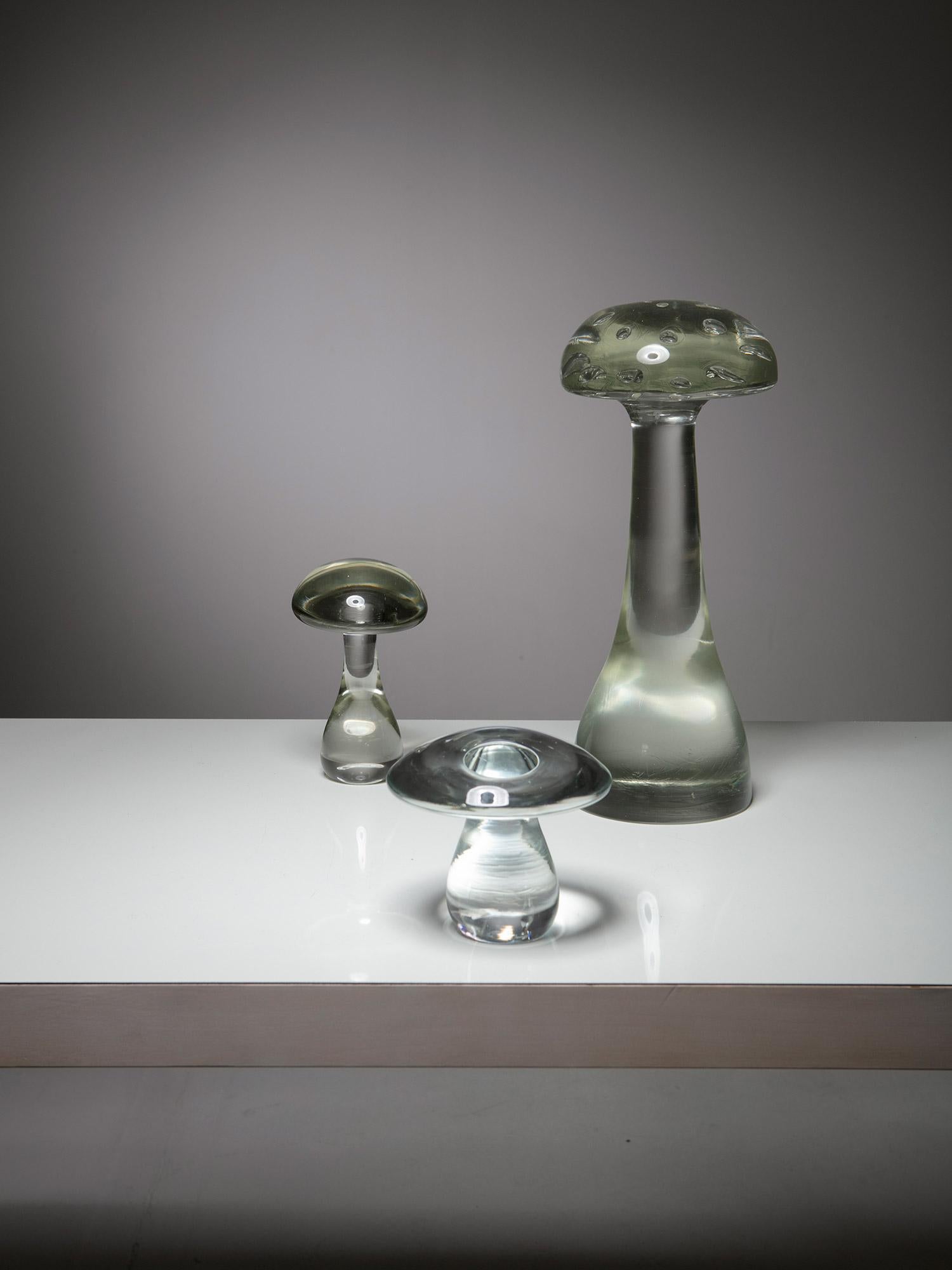 italien Ensemble de sculptures en verre de Murano « Mushroom » de Cenedese, Italie, années 1960 en vente