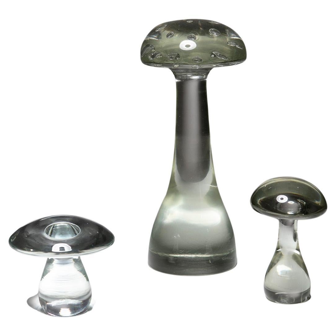 Set of "Mushroom" Murano Glass Sculptures by Cenedese, Italy, 1960s