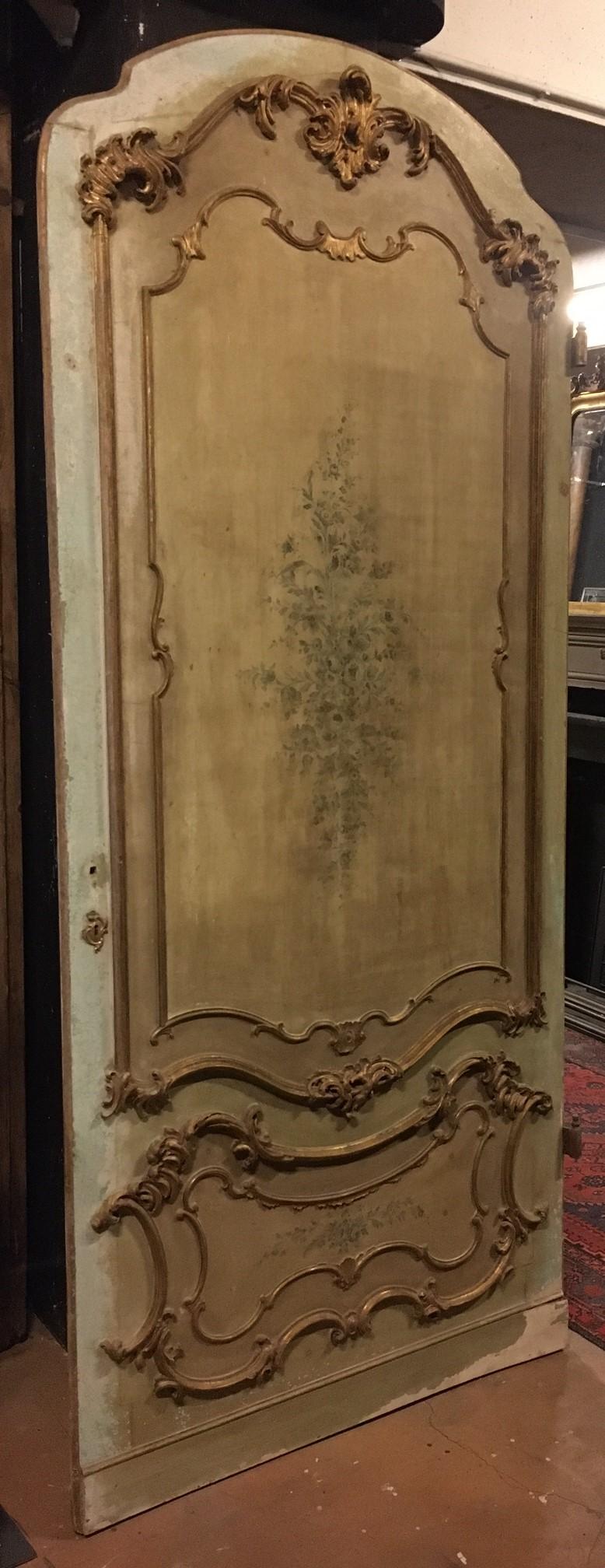 set of N.9 lacquered and painted doors, different motifs, curtained, Italy 3