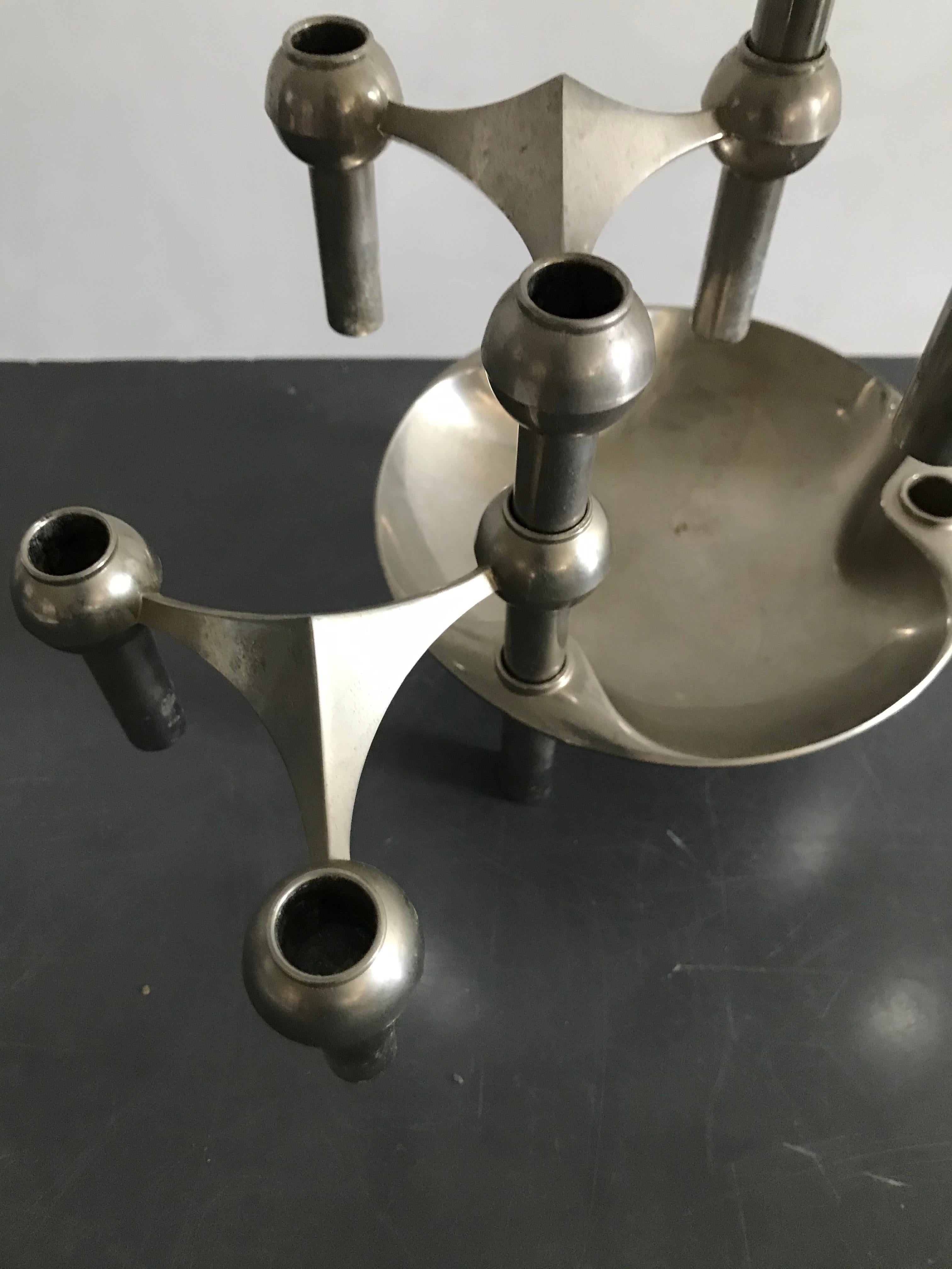 Mid-Century moderno Set di portacandele Nagel & Stoffi con piatto in vendita