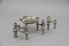 Set of Nagel and Stoffi Candleholders with Dish, Germany, 1960s