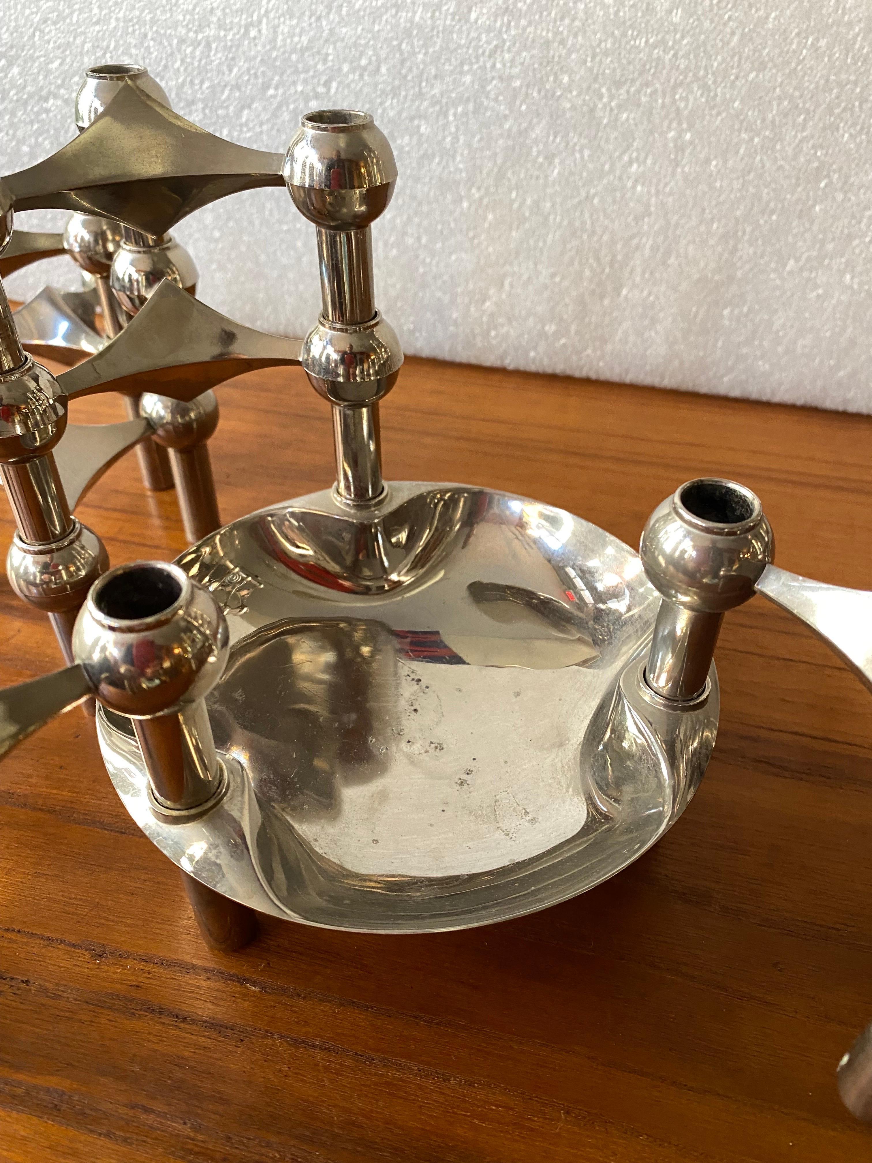 German Set of Nagel & Stoffi Modular Candleholders with Dish/ 21 Pieces!