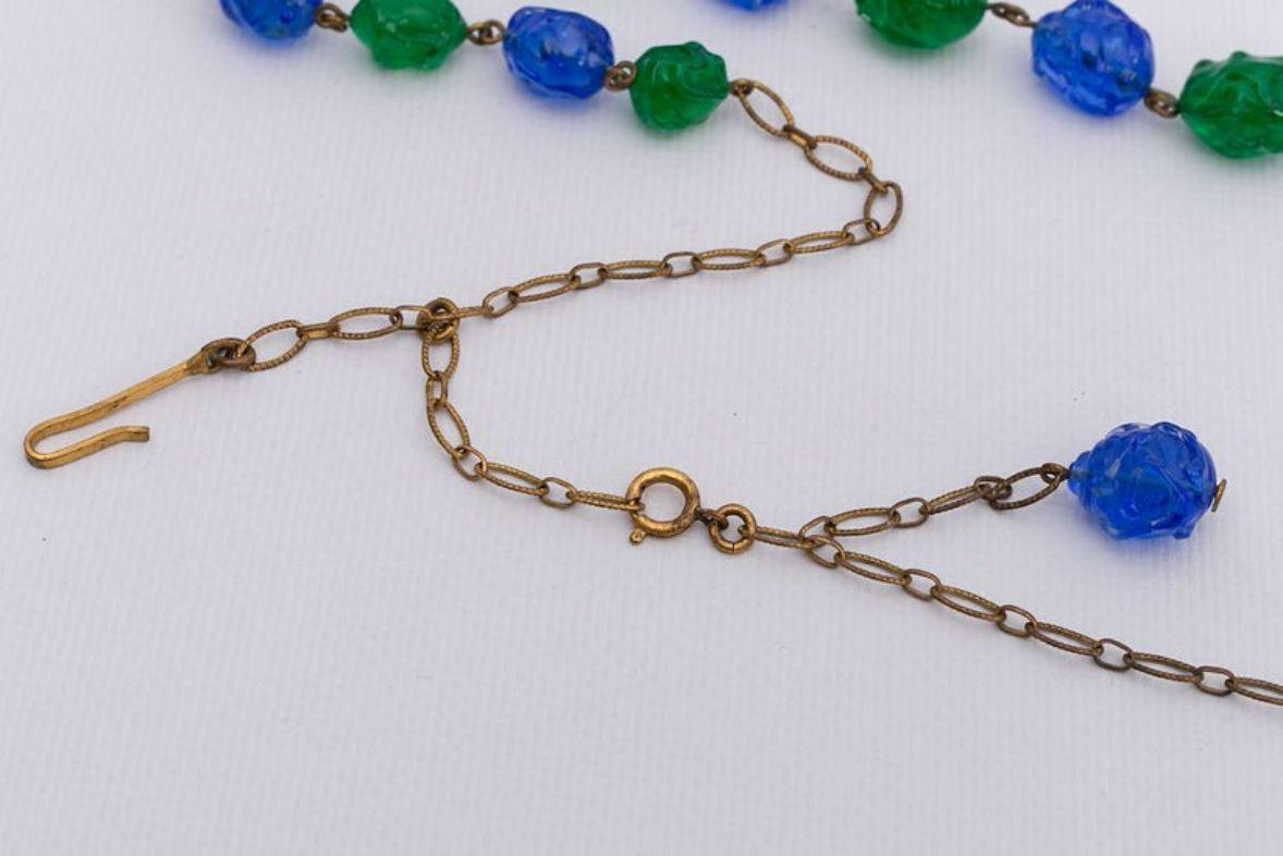 Ensemble de collier et bracelet de perles en verre baroque en vente 6