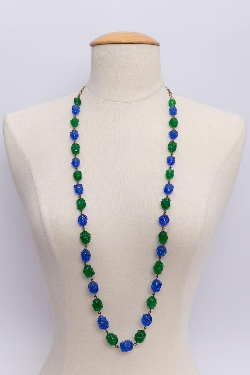 Set of Necklace and Bracelet in Baroque Glass Beads In Excellent Condition For Sale In SAINT-OUEN-SUR-SEINE, FR