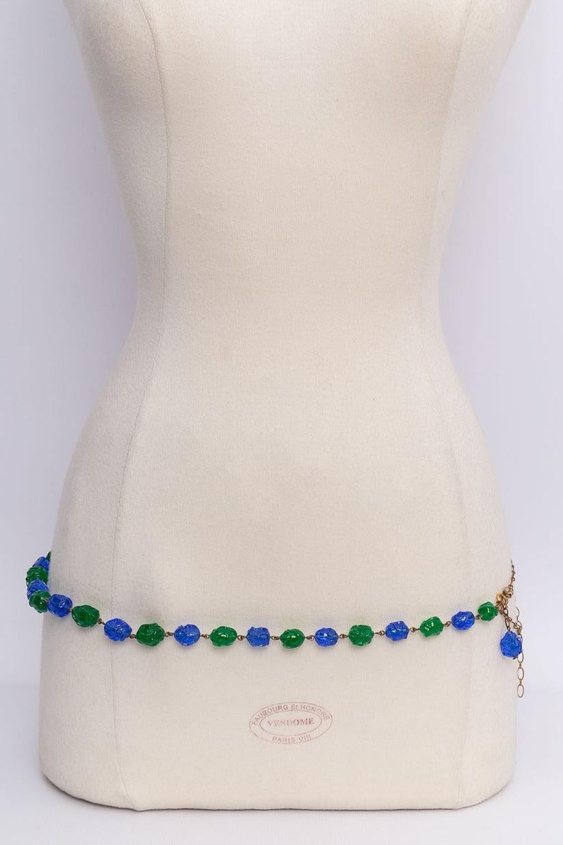 Set of Necklace and Bracelet in Baroque Glass Beads For Sale 1