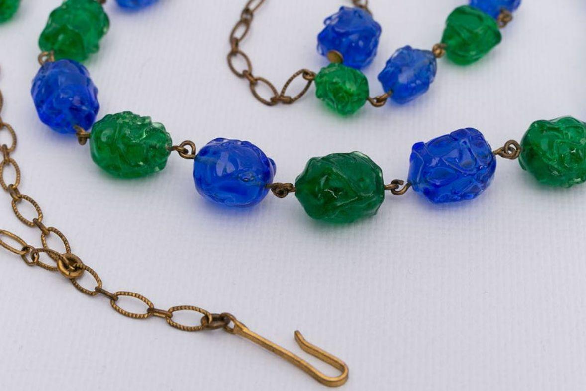 Ensemble de collier et bracelet de perles en verre baroque en vente 5