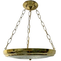 Set of Neoclassic Bronze and Cut Glass Pendant Light Fixtures. Sold Individually
