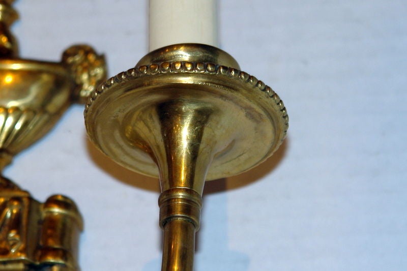 Gilt Set of Neoclassic Bronze Sconces, Sold Per Pair For Sale