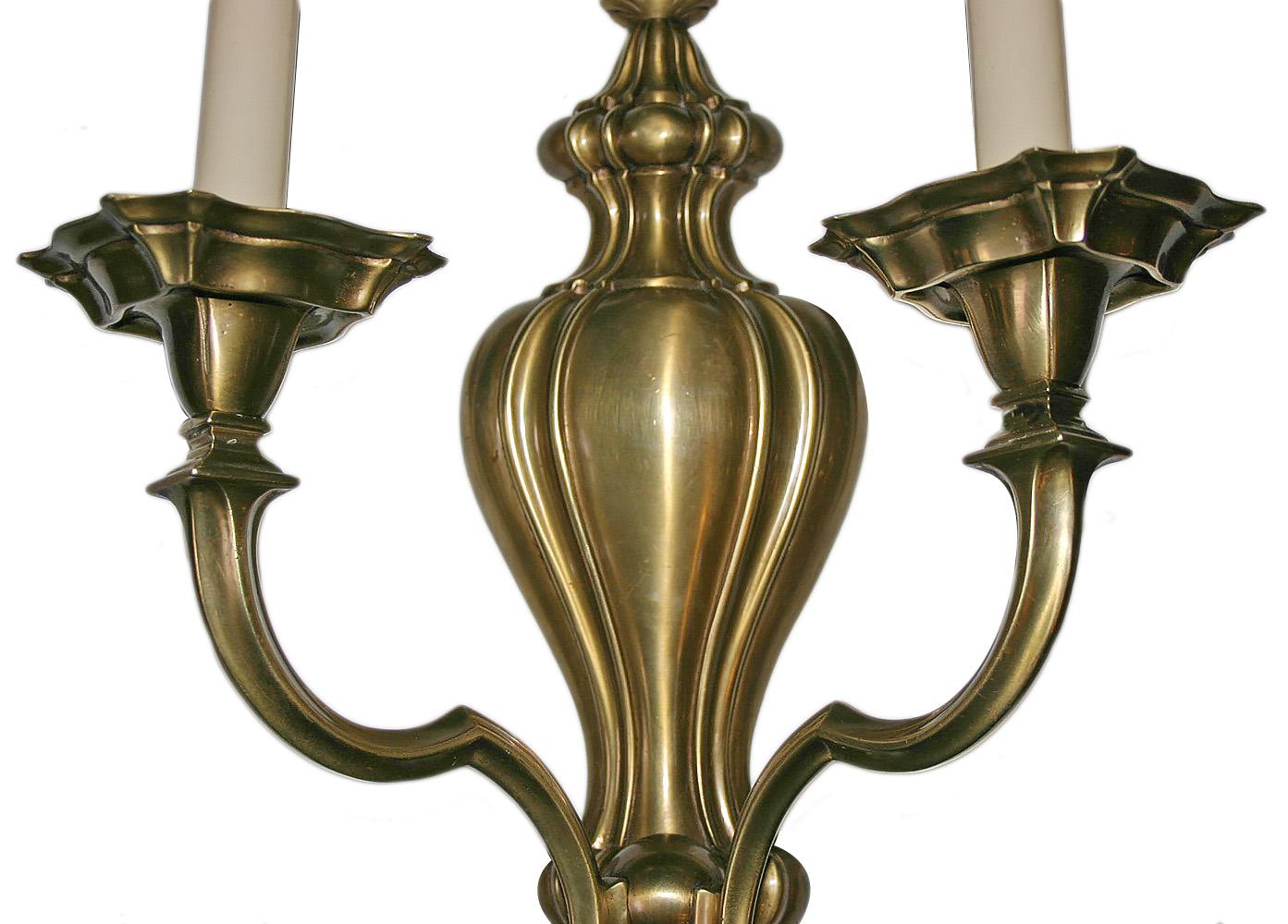 Mid-20th Century Set of Neoclassic Bronze Sconces, Sold Per Pair For Sale