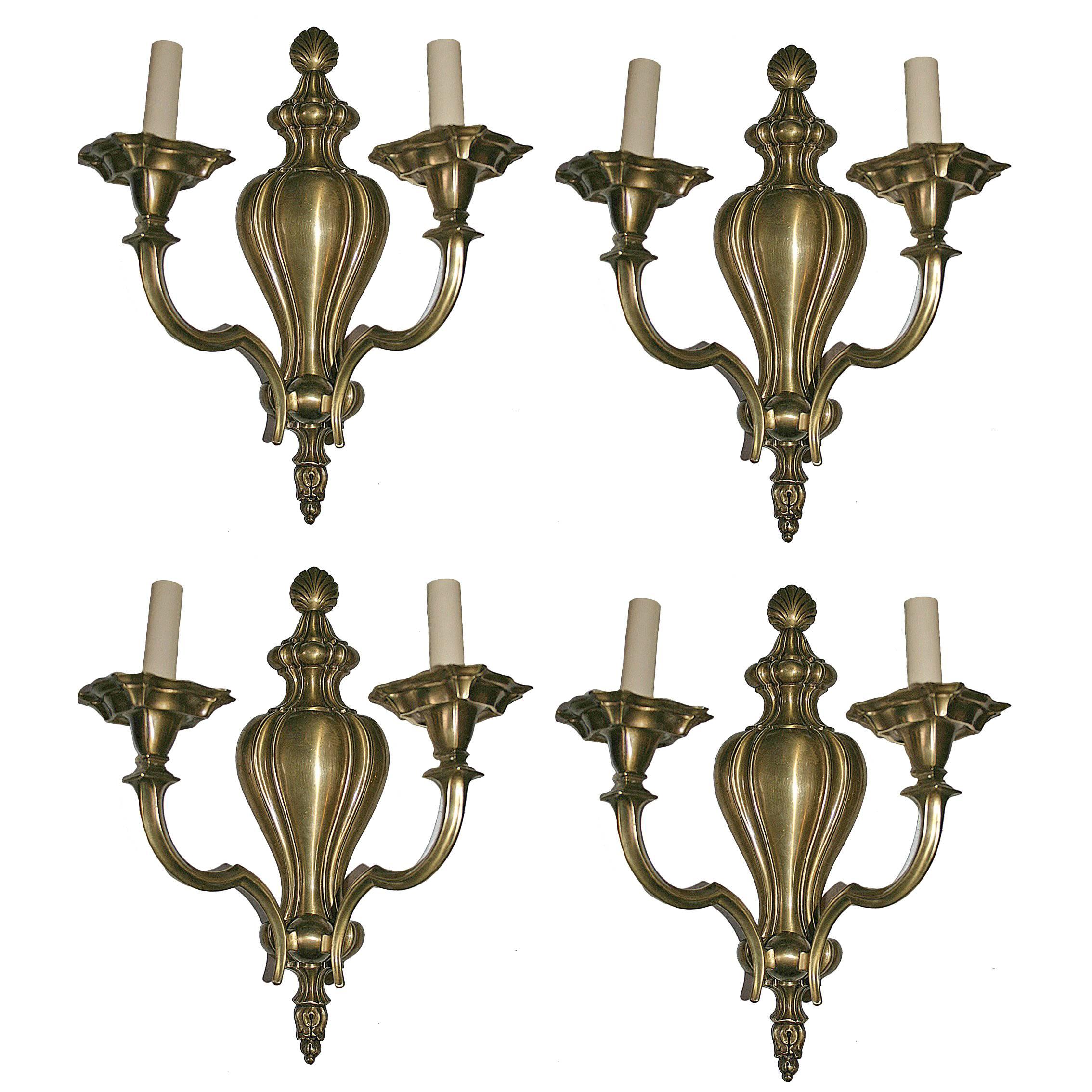 Set of Neoclassic Bronze Sconces, Sold Per Pair For Sale 1