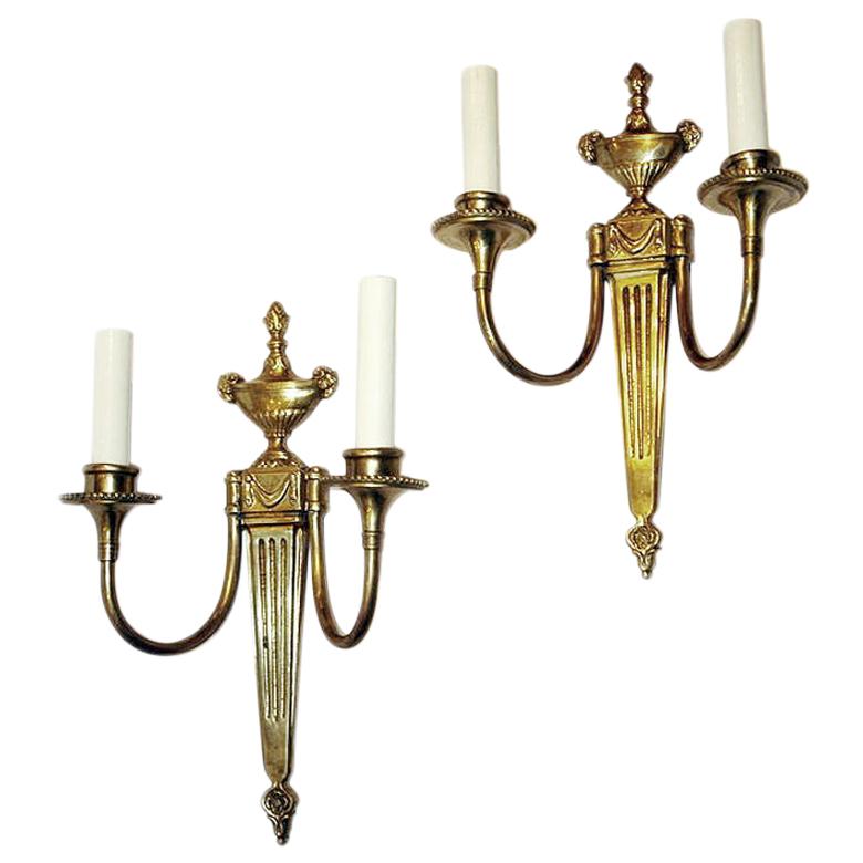 Set of Neoclassic Bronze Sconces, Sold Per Pair