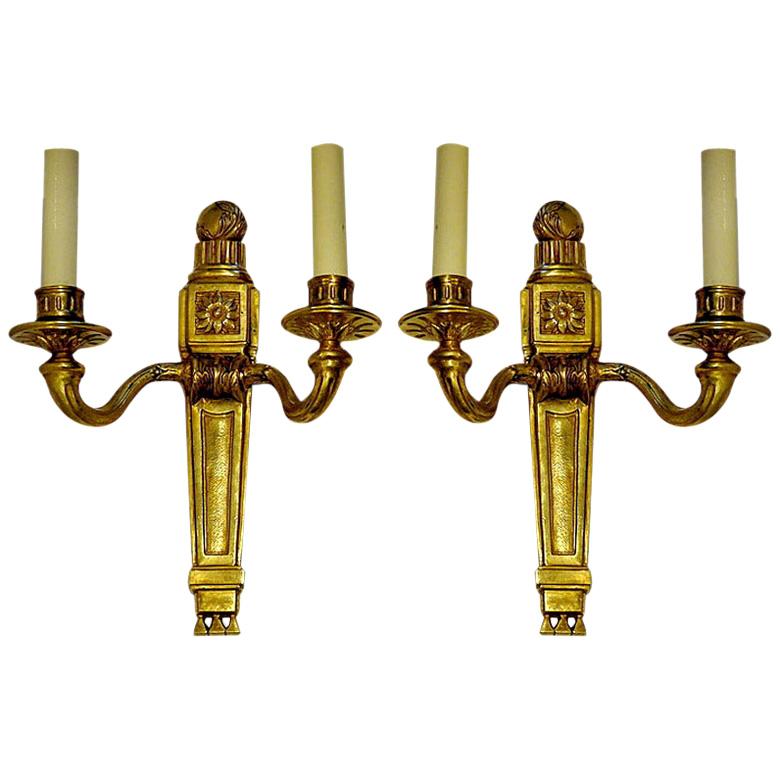 Set of Neoclassic Gilt Bronze Sconces, Sold Per Pair