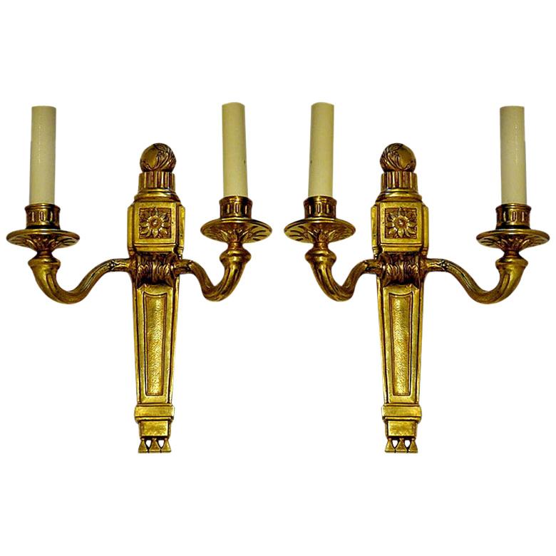 Set of Neoclassic Gilt Bronze Sconces, Sold Per Pair For Sale