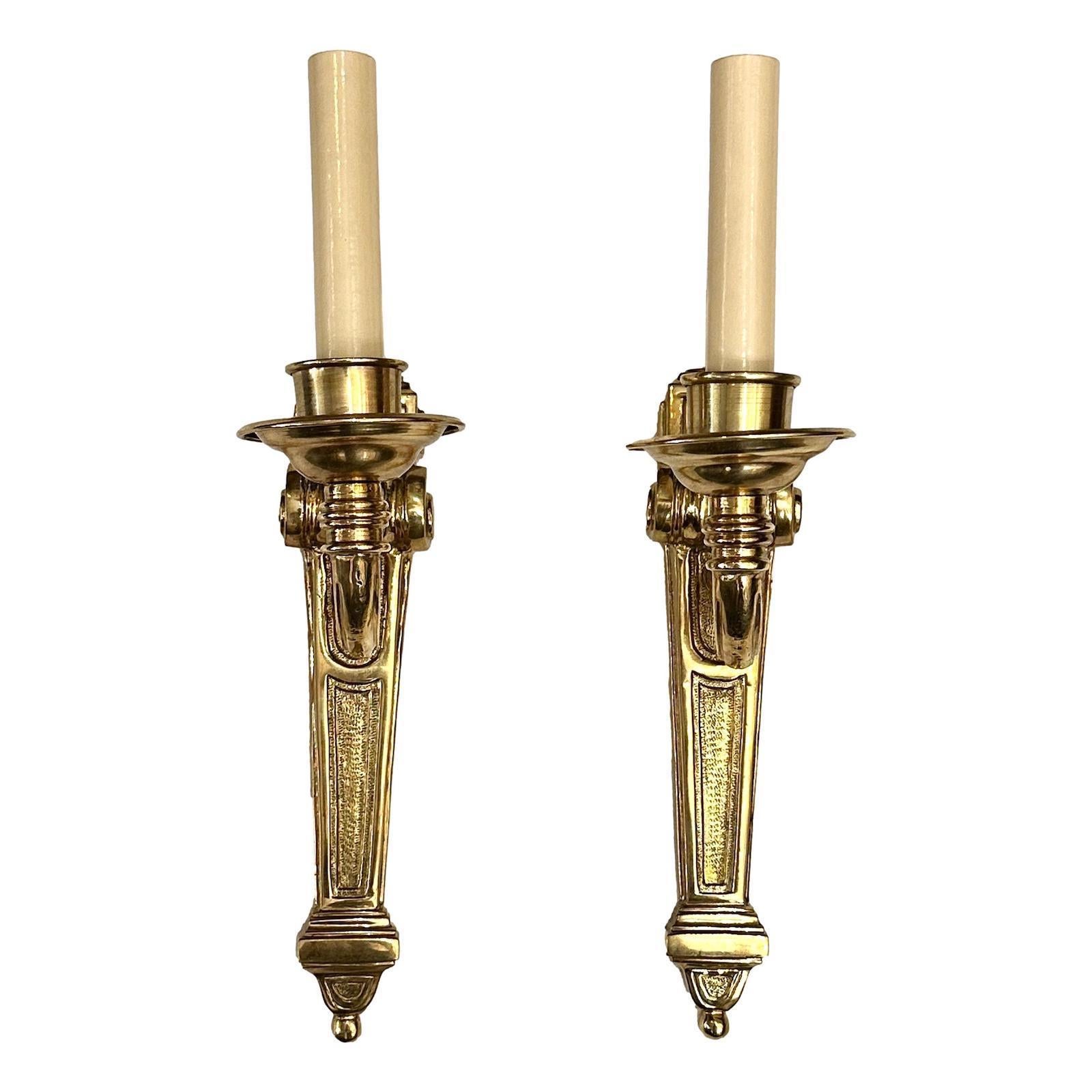 Mid-20th Century Set of Neoclassic Gilt Sconces, Sold Per Pair For Sale