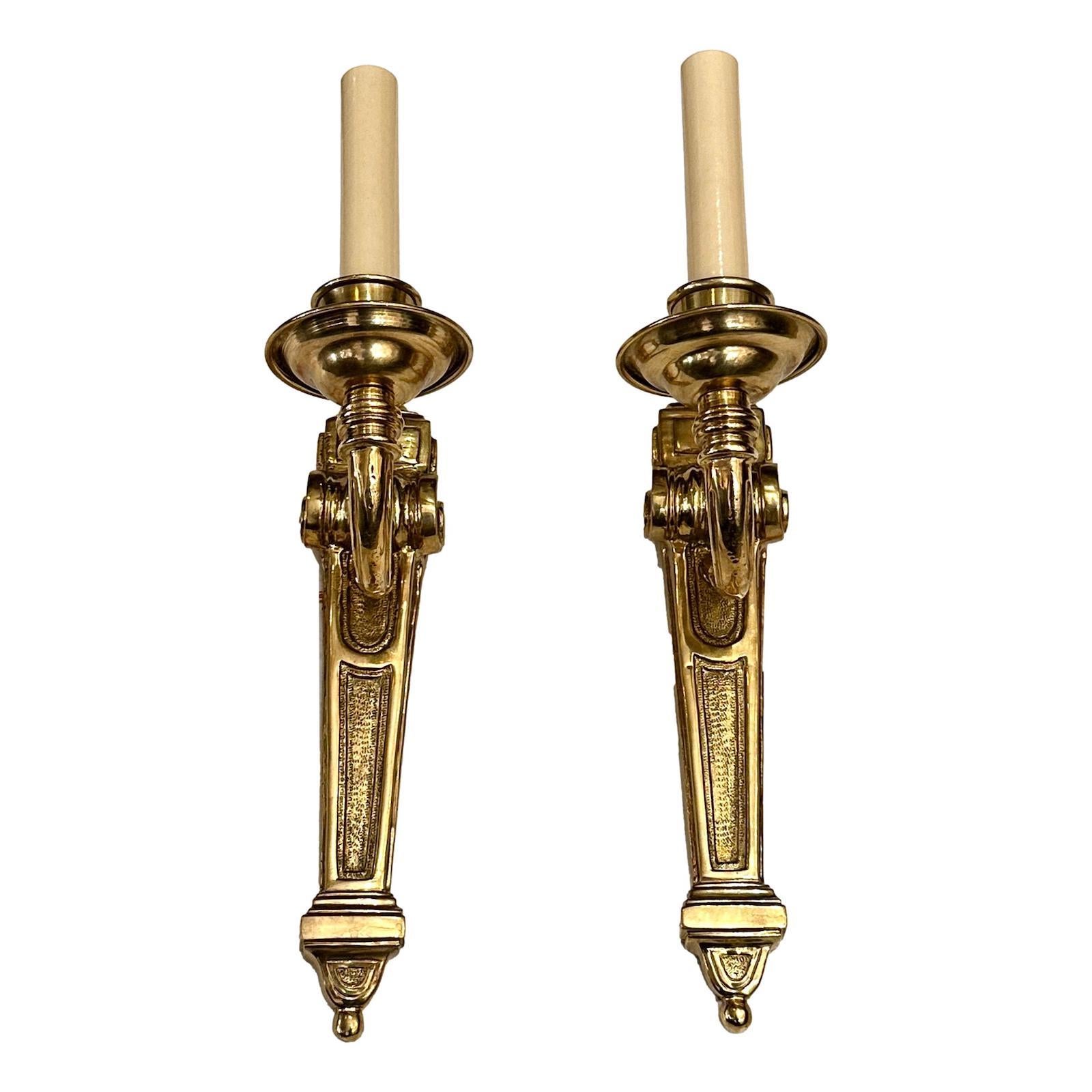Bronze Set of Neoclassic Gilt Sconces, Sold Per Pair For Sale