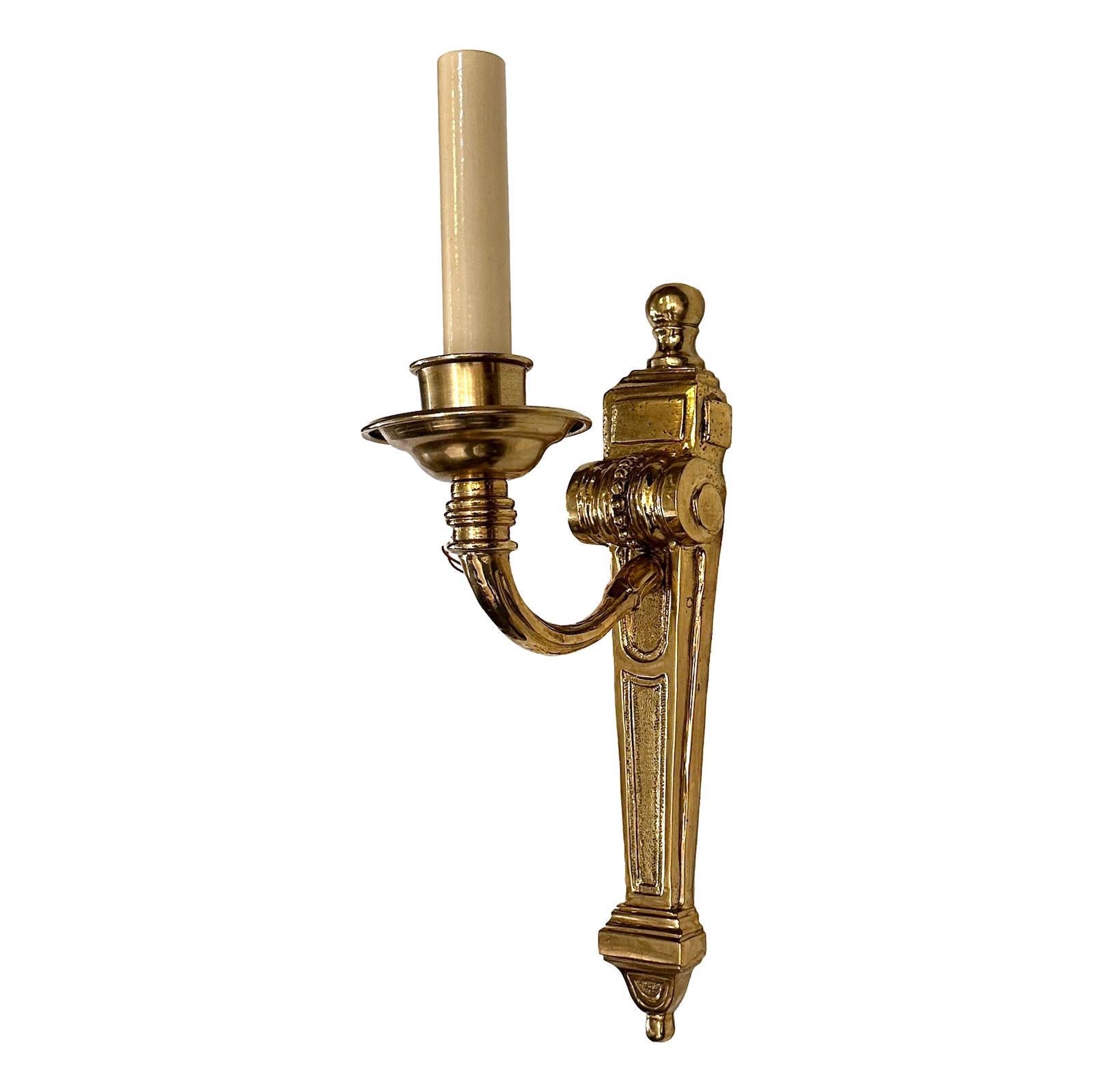 Set of Neoclassic Gilt Sconces, Sold Per Pair For Sale 1