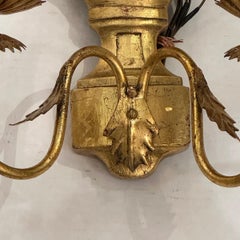 Set of Neoclassic Gilt Wood Sconces, Sold per Pair