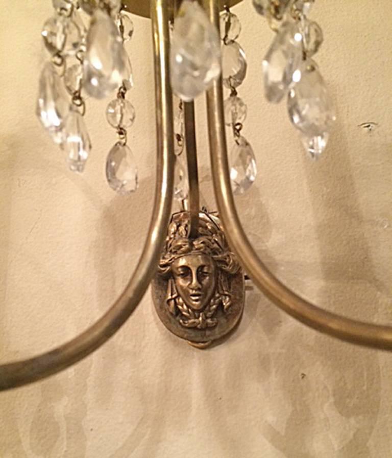 Set of Neoclassic Style Bronze Sconces, Sold in Pairs In Good Condition For Sale In New York, NY