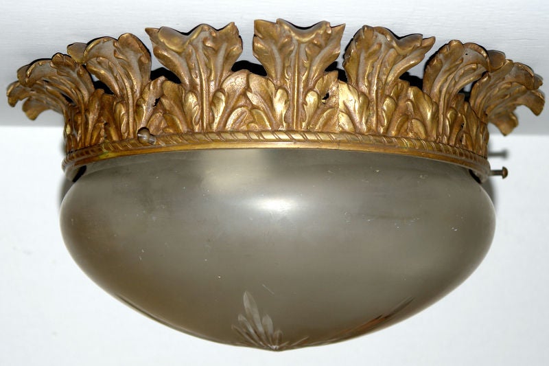 Set of Neoclassic Style Flush Mount Light Fixtures, Sold Individually In Good Condition For Sale In New York, NY