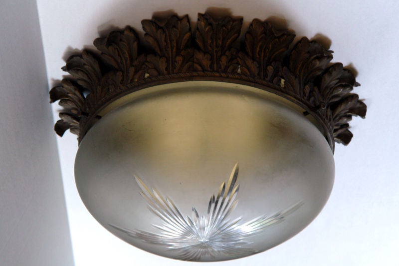Bronze Set of Neoclassic Style Flush Mount Light Fixtures, Sold Individually For Sale