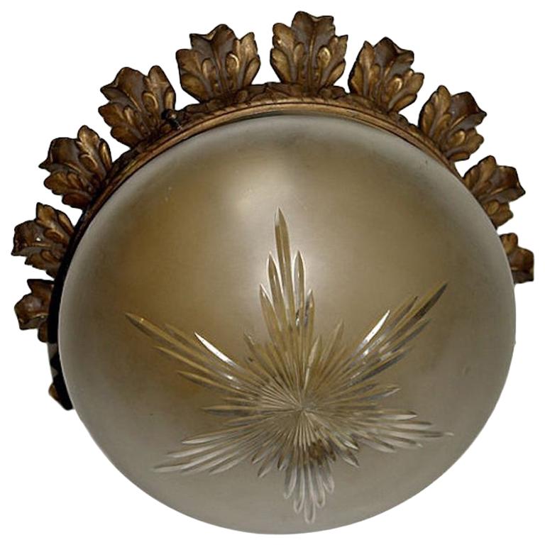 Set of Neoclassic Style Flushmount Light Fixtures For Sale