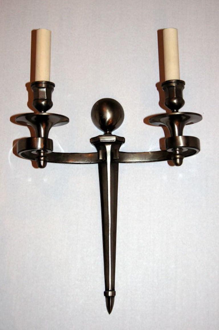 Set of Neoclassic Style Silver Sconces, Sold Per Pair In Good Condition For Sale In New York, NY