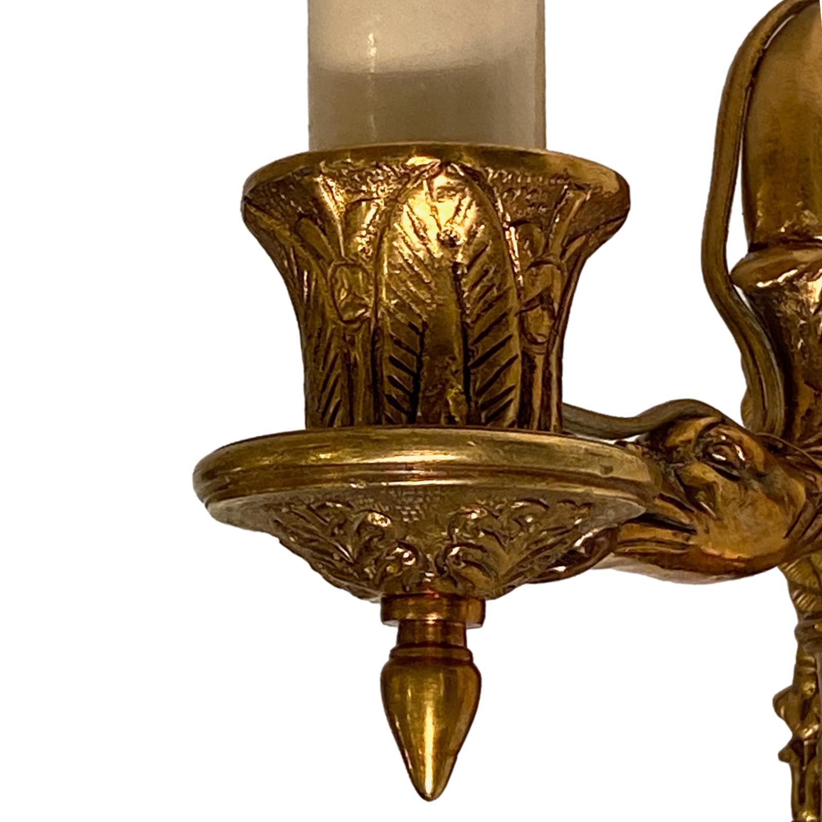 French Set of Neoclassic Style Single Light Sconces, Sold Per Pair For Sale