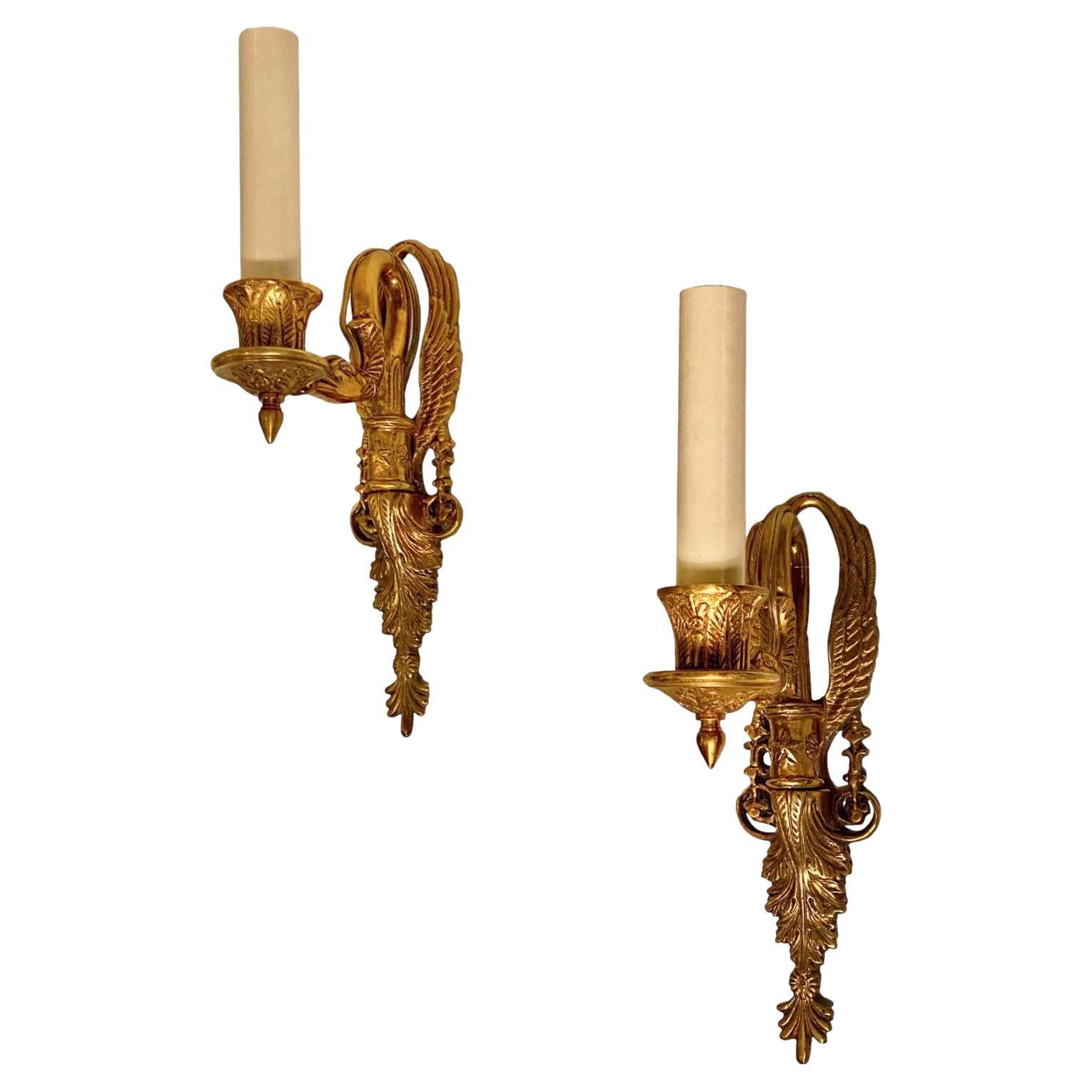 Set of Neoclassic Style Single Light Sconces, Sold Per Pair