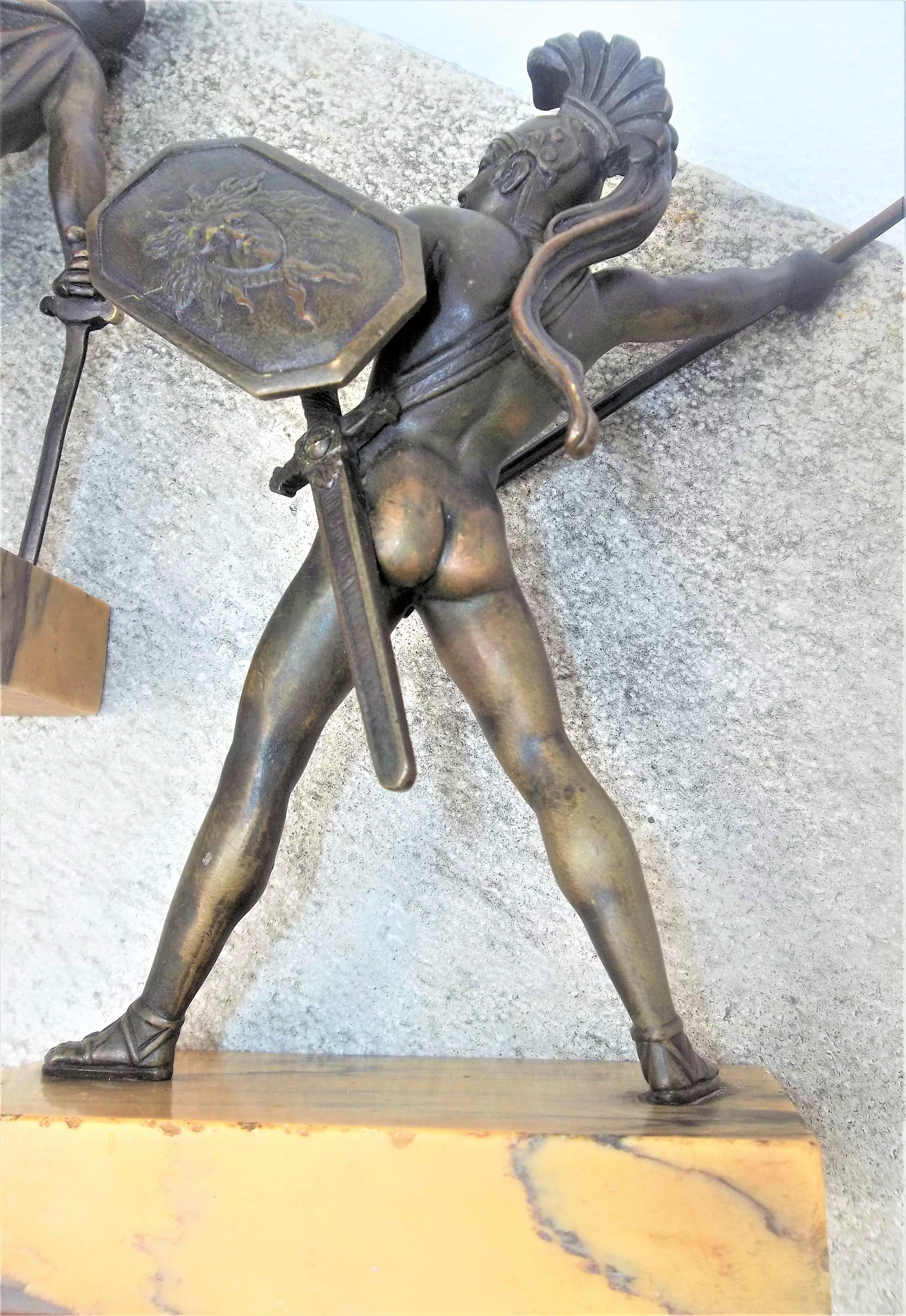 Italian Set of Neoclassical Bronze Grand Tour Souvenirs of Warriors