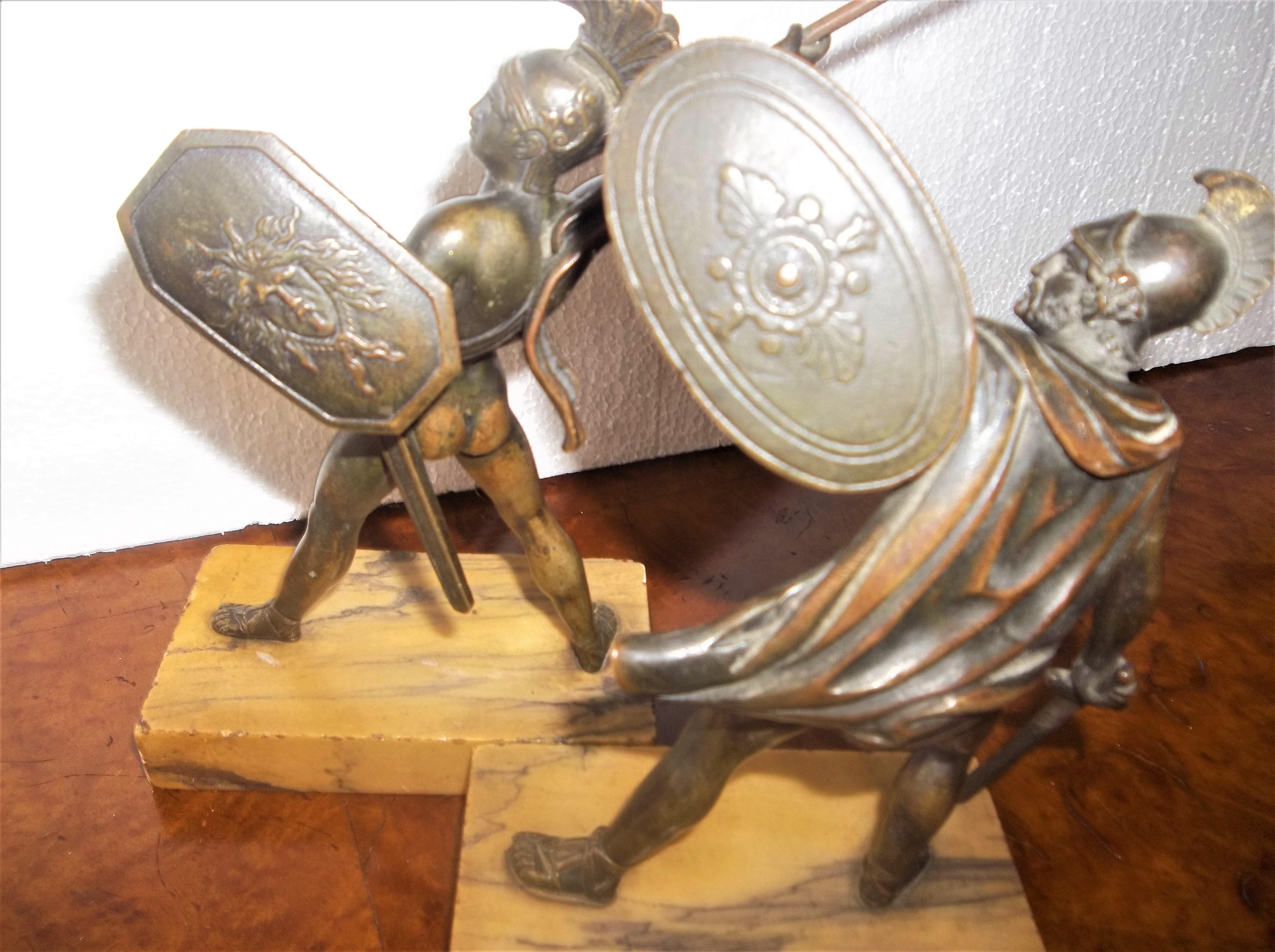 Set of Neoclassical Bronze Grand Tour Souvenirs of Warriors 2