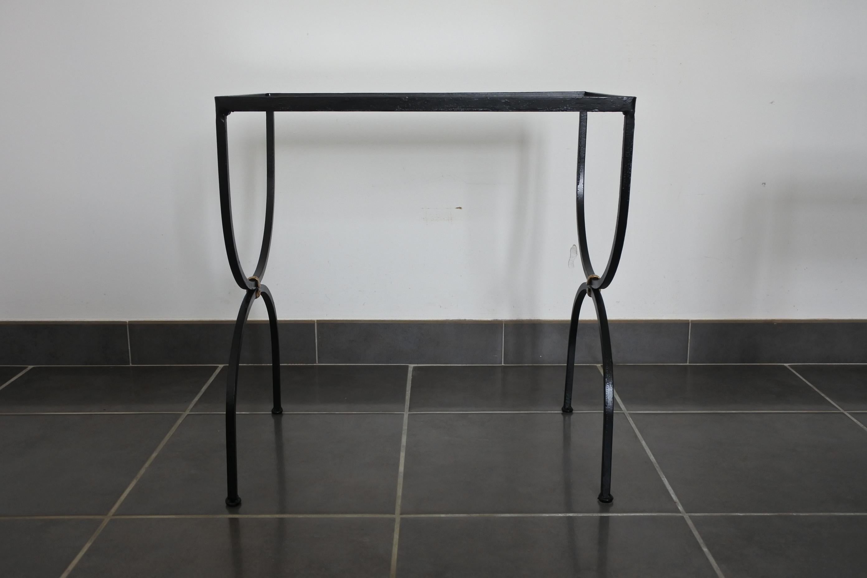 Set of Neoclassical Iron and Glass Nesting Tables, France, 1950s 10