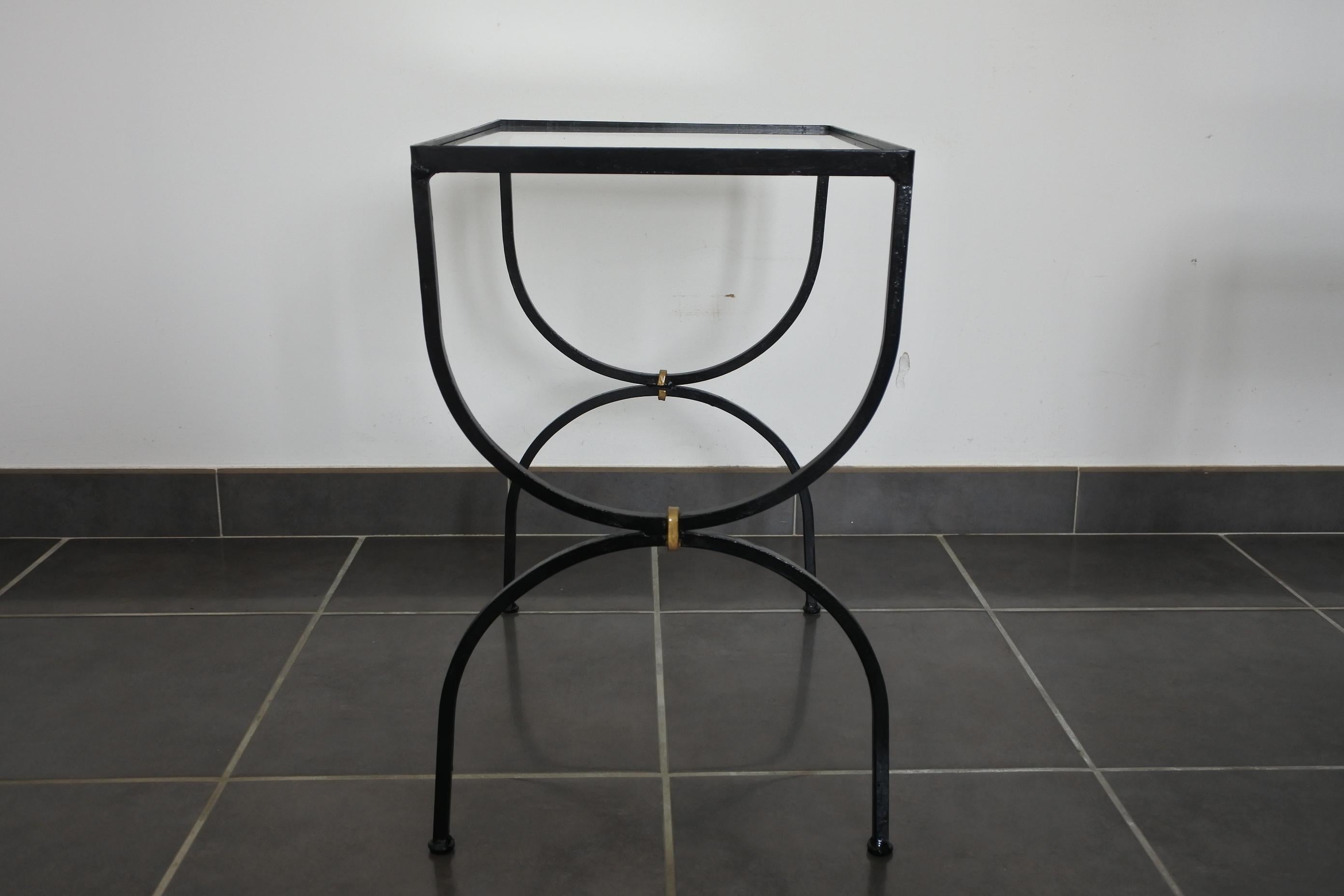 Set of Neoclassical Iron and Glass Nesting Tables, France, 1950s 11