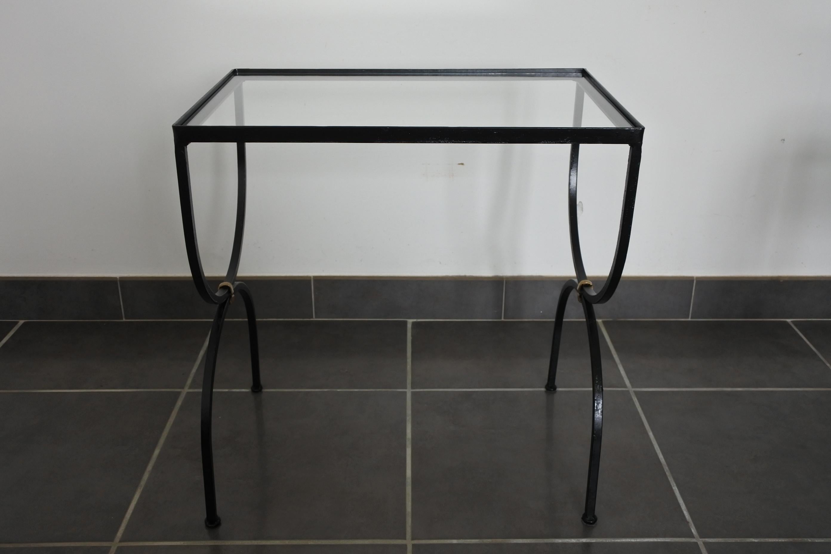 Set of Neoclassical Iron and Glass Nesting Tables, France, 1950s 12