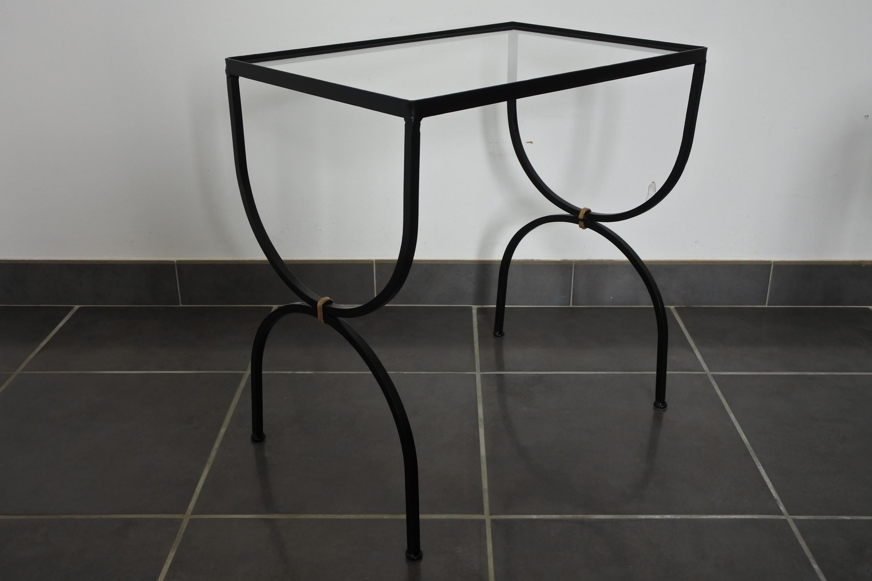 Set of Neoclassical Iron and Glass Nesting Tables, France, 1950s 13