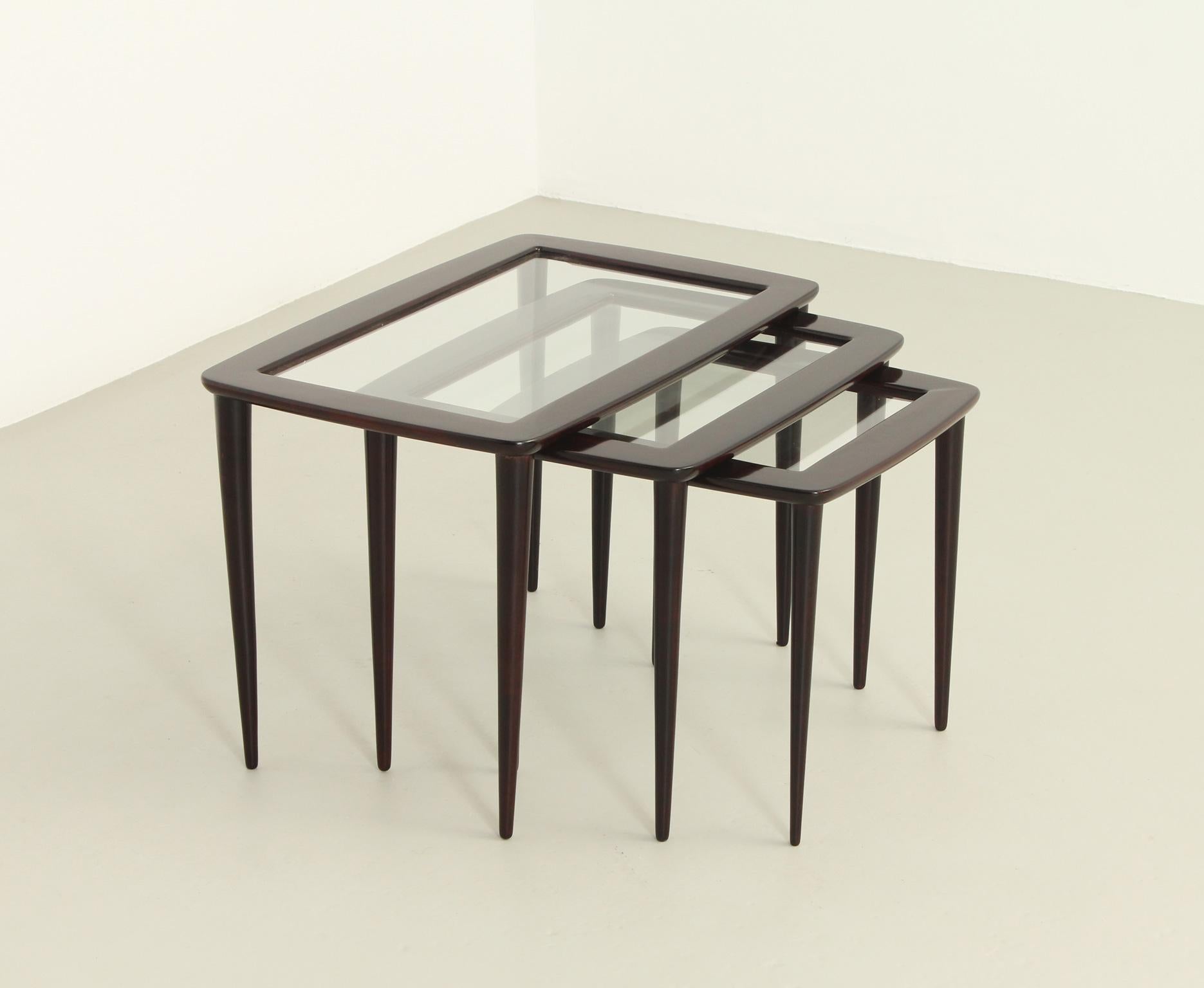 Mid-Century Modern Set of Nesting Tables by Ico Parisi for De Baggis, 1955 For Sale
