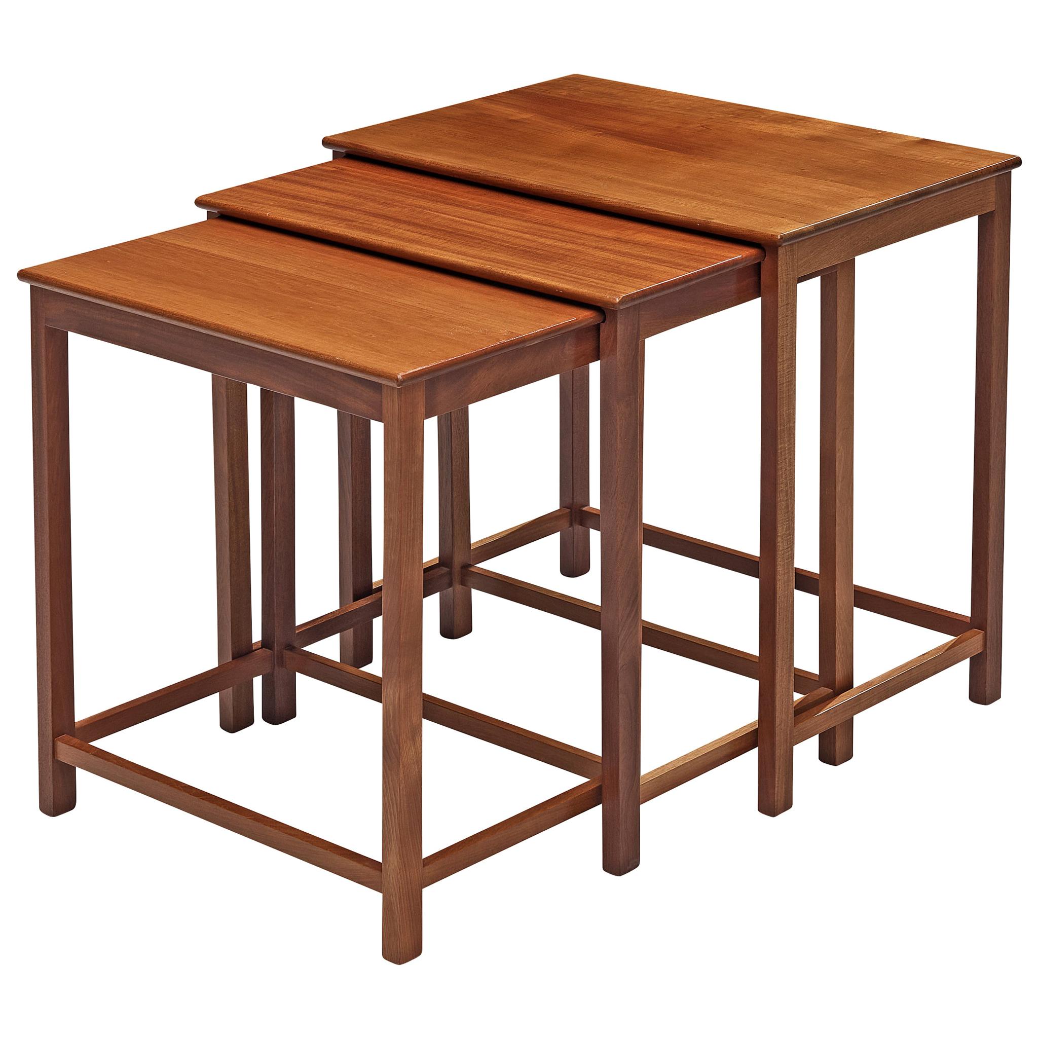 Jacob Kjaer Set of Nesting Tables in Mahogany