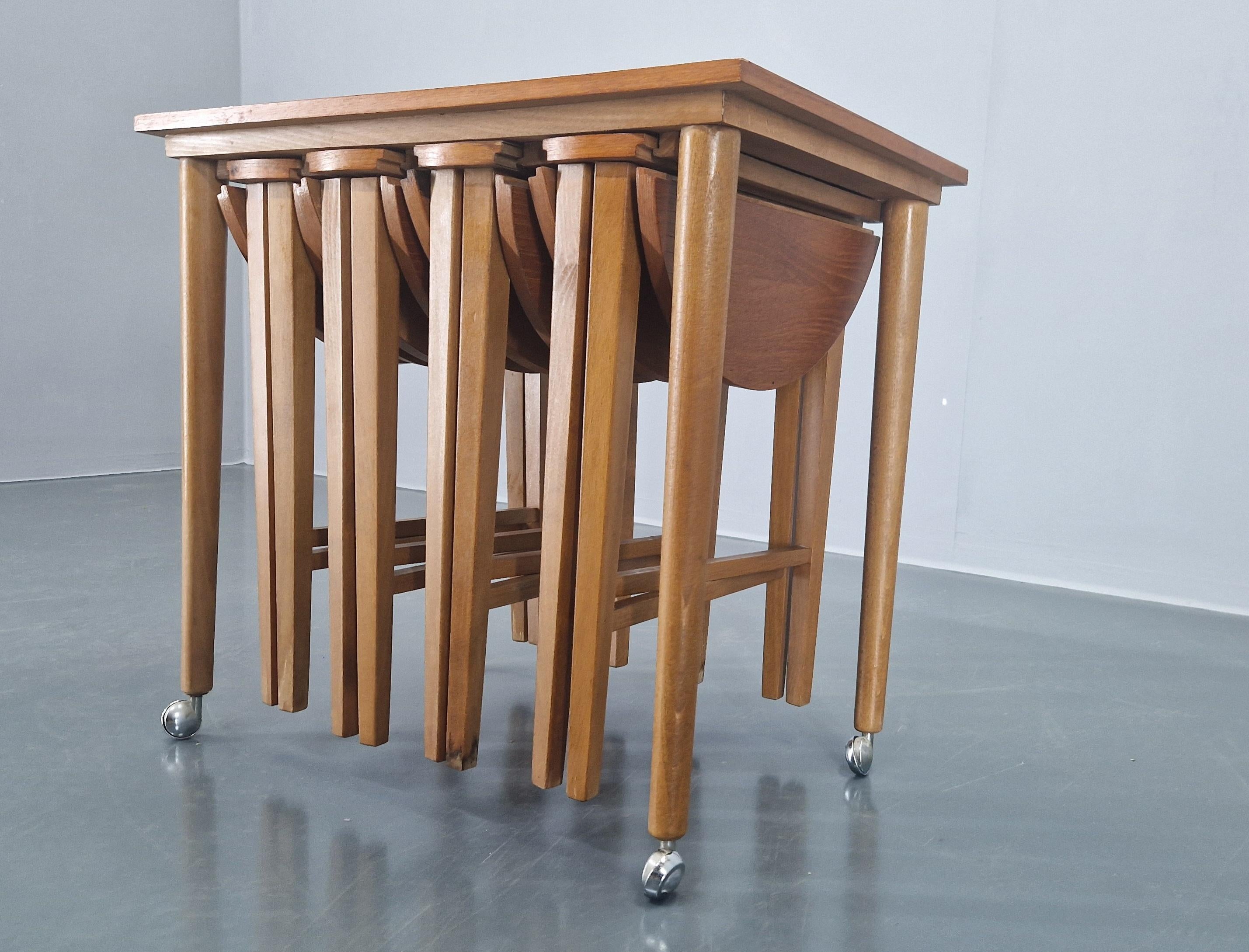 Mid-Century Modern Set of Nesting Tables, Designed by Poul Hundevad, Denmark, 1960s