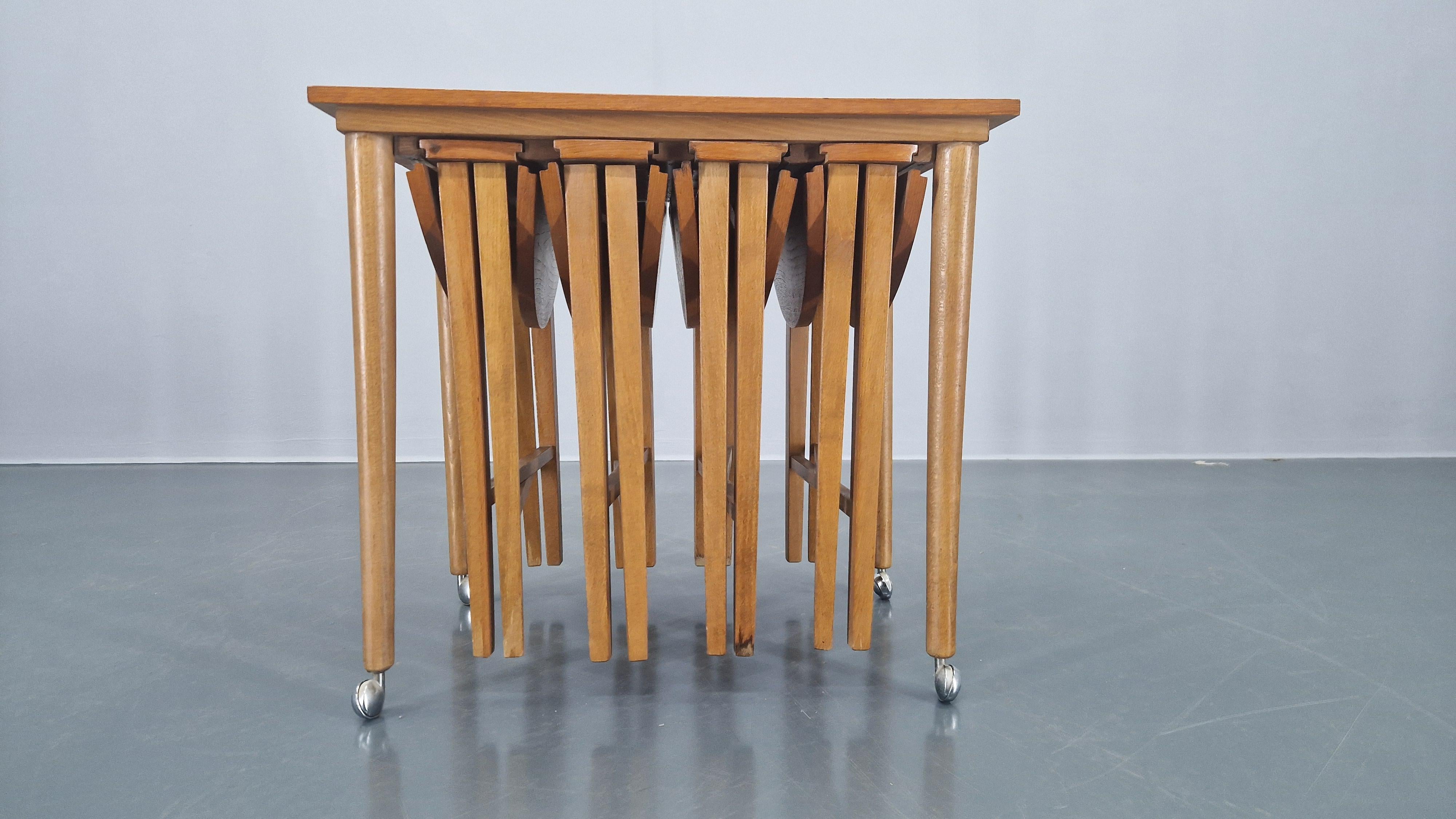 Set of Nesting Tables, Designed by Poul Hundevad, Denmark, 1960s In Good Condition In Praha, CZ