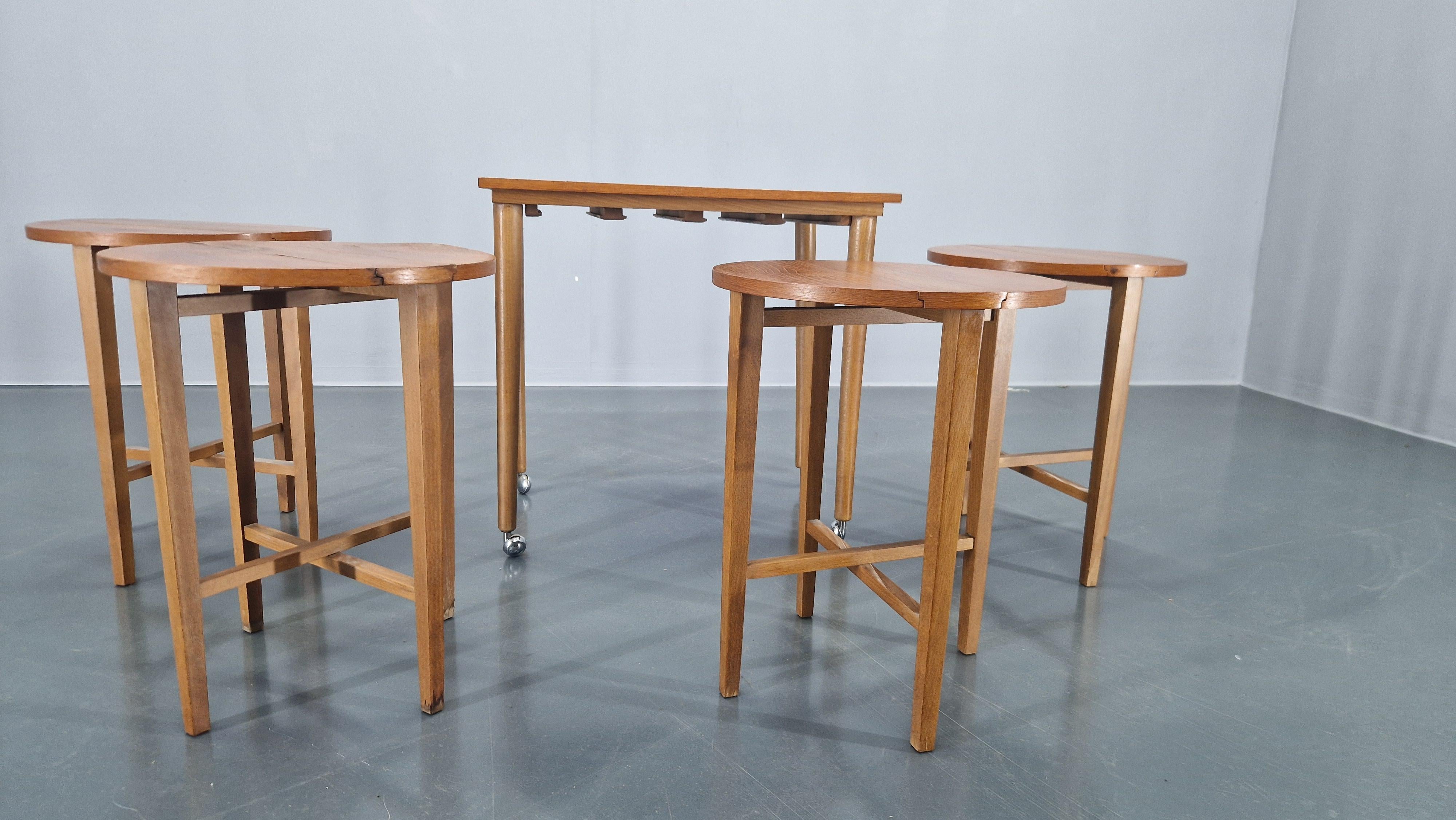 Mid-20th Century Set of Nesting Tables, Designed by Poul Hundevad, Denmark, 1960s