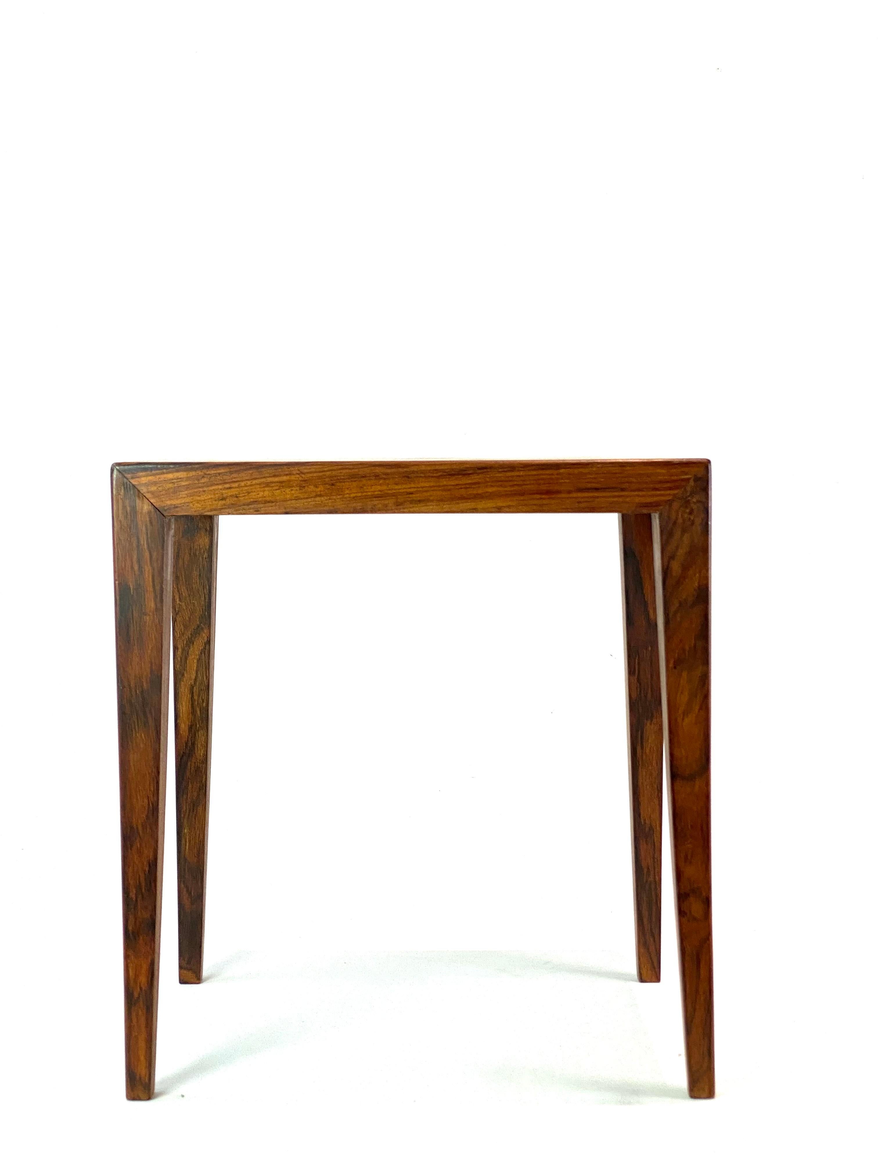 Mid-Century Modern Set of Nesting Tables Made In Rosewood by Haslev Furniture Factory From 1960s