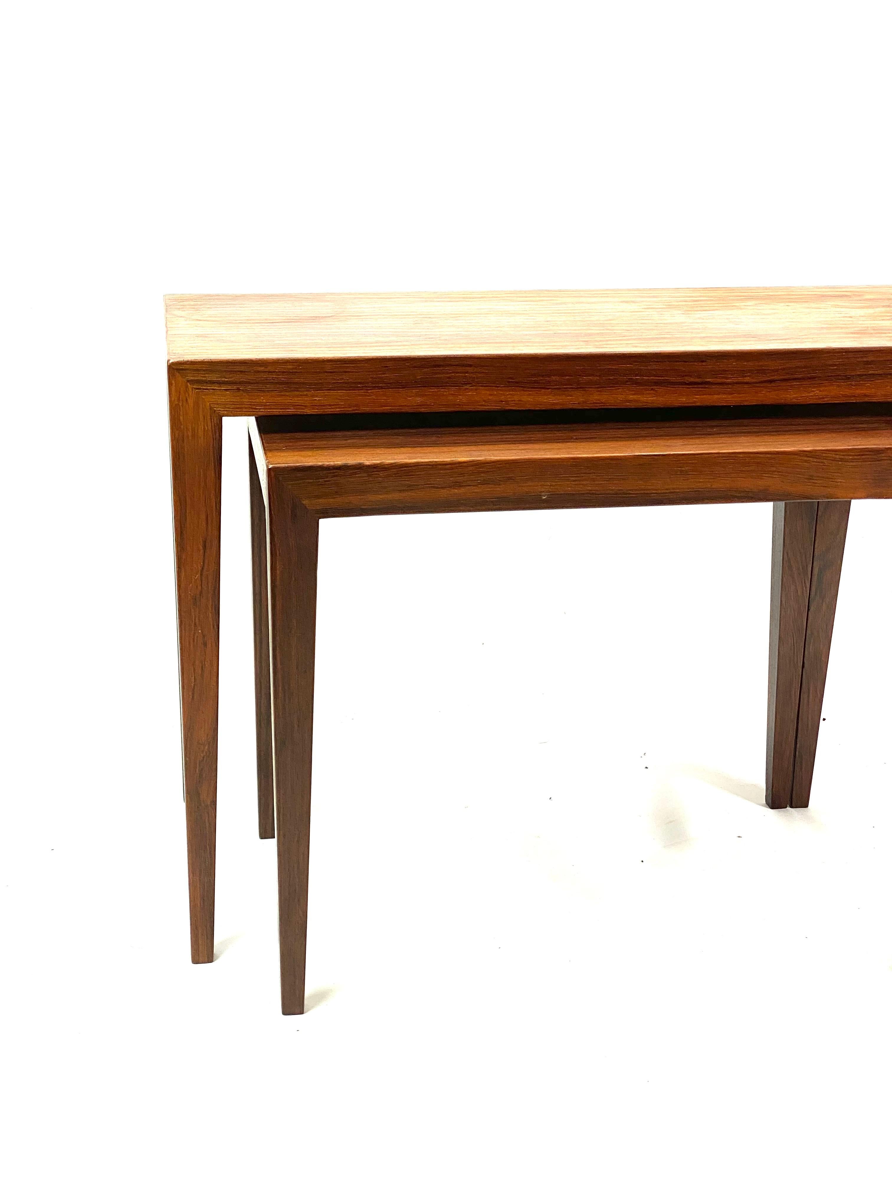 Set of Nesting Tables in Rosewood of Danish Design by Haslev Furniture, 1960s 5