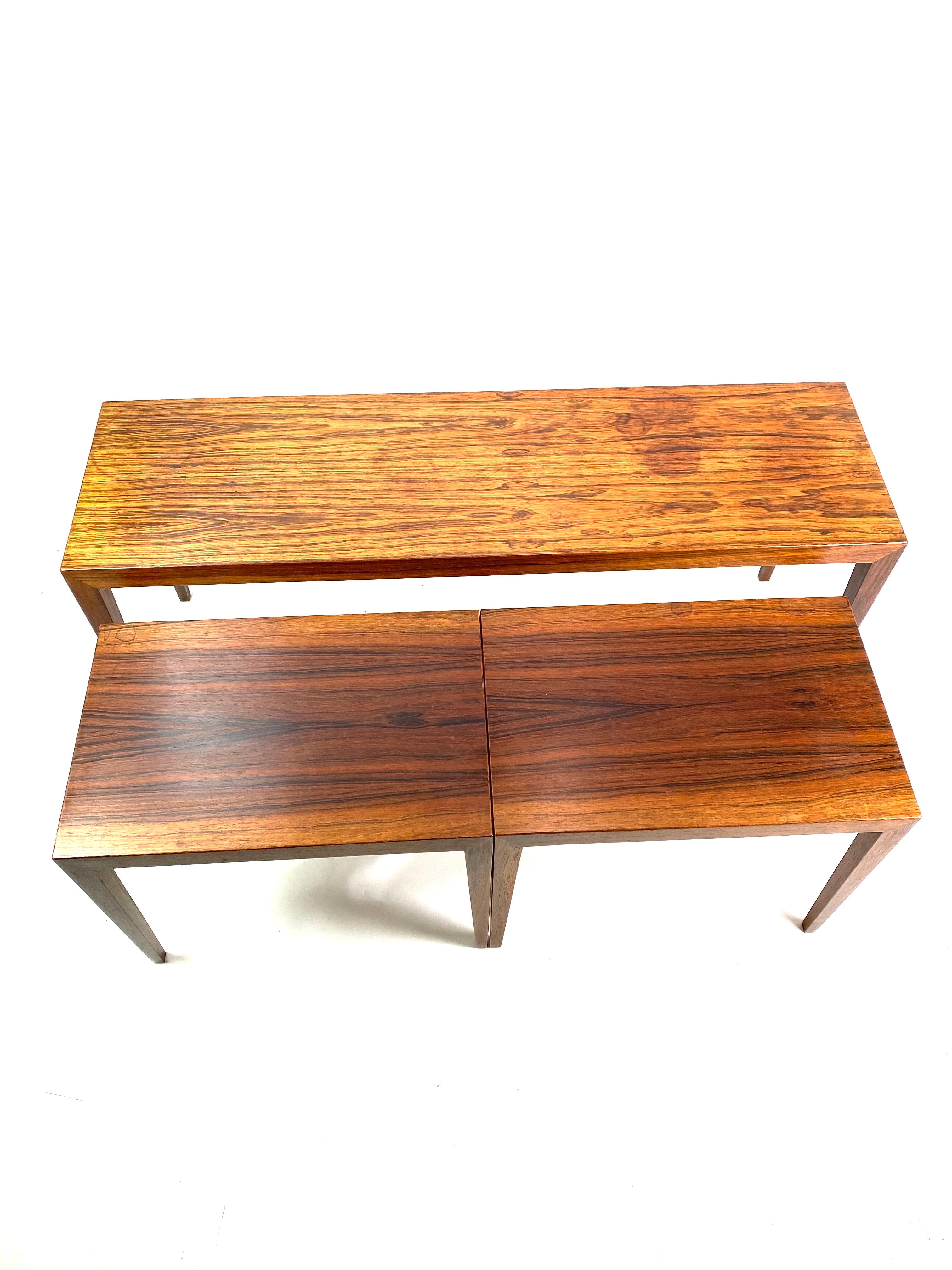 Set of Nesting Tables in Rosewood of Danish Design by Haslev Furniture, 1960s 3