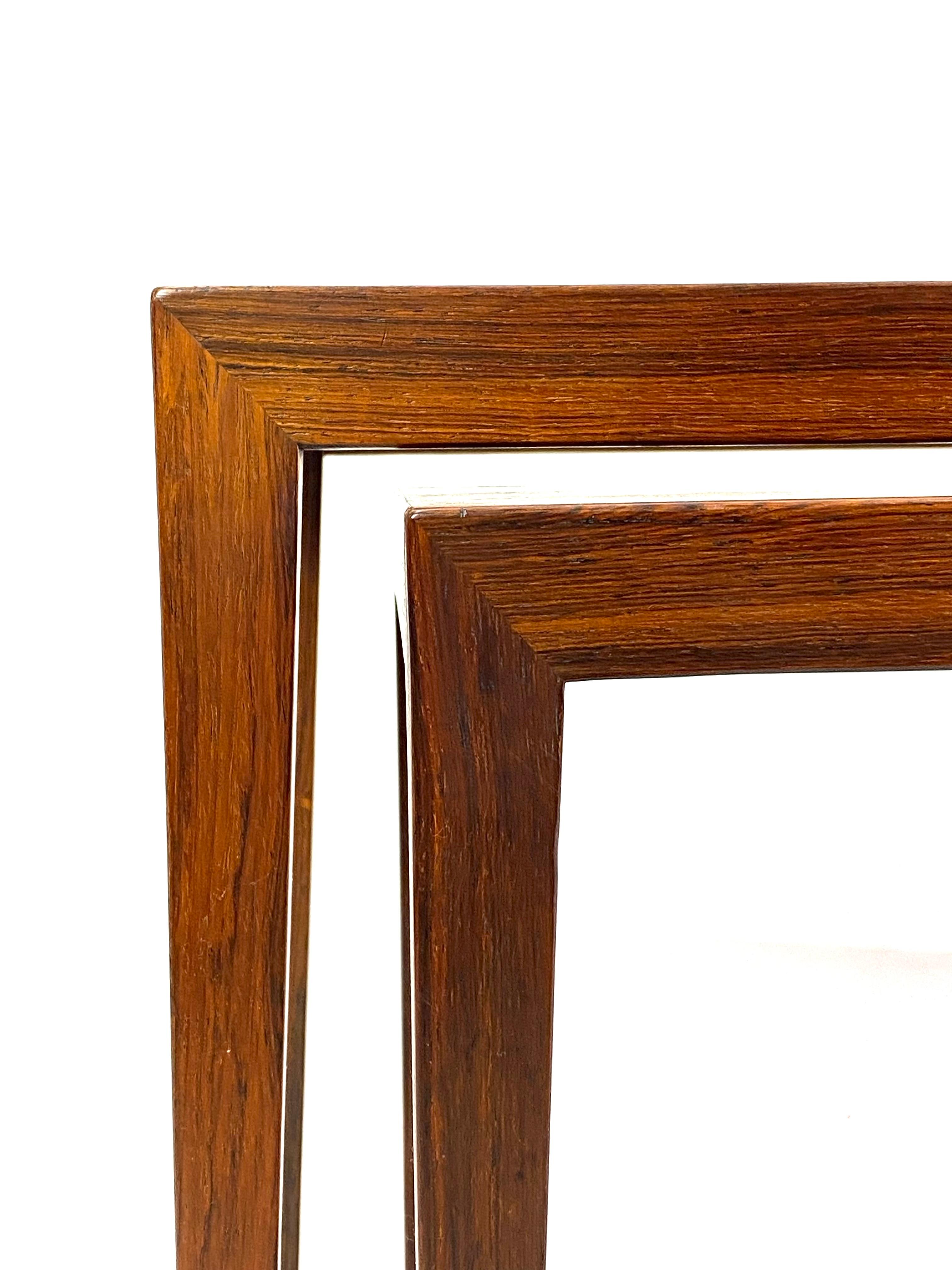 Set of Nesting Tables in Rosewood of Danish Design by Haslev Furniture, 1960s 4