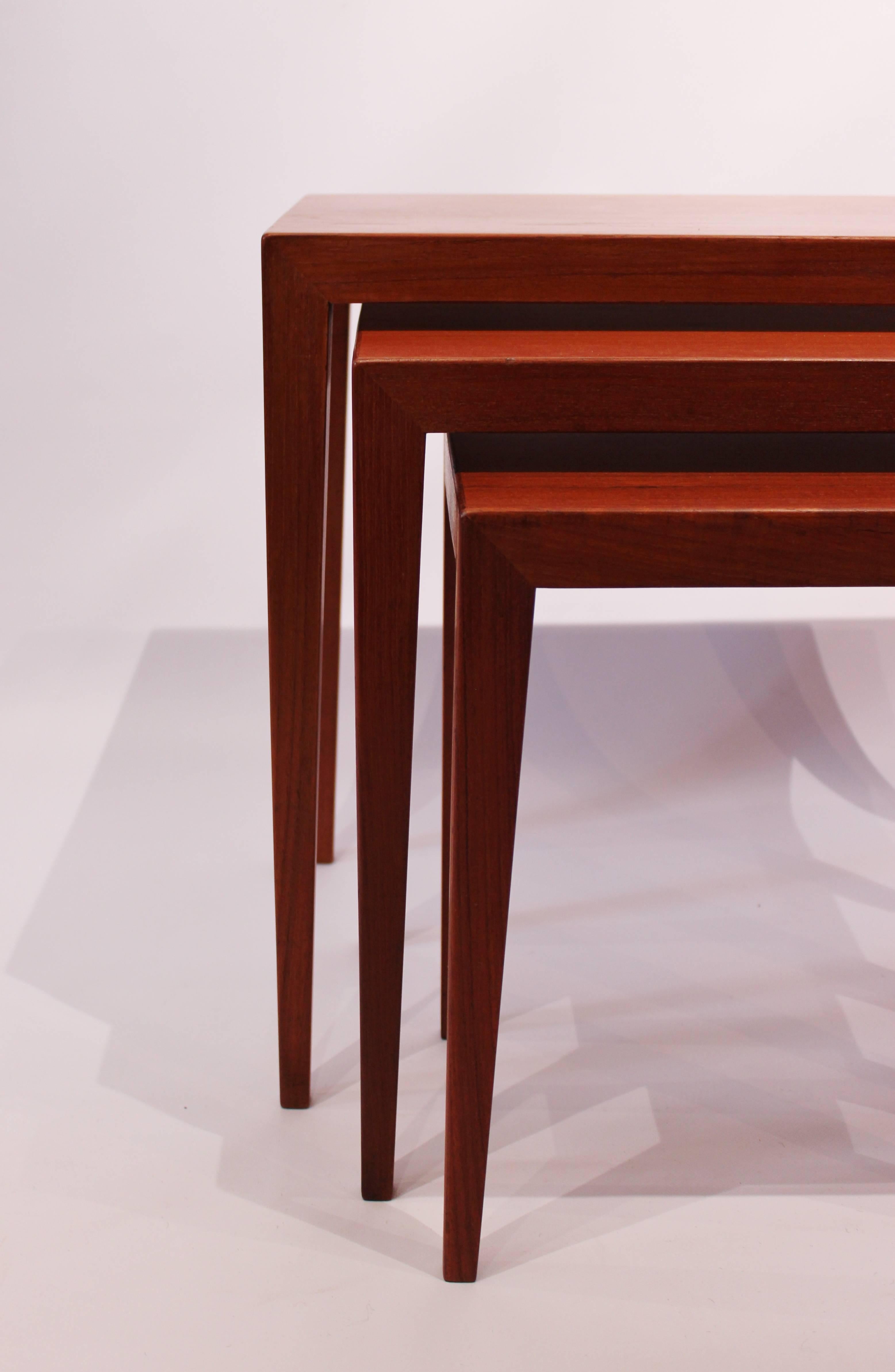 Danish Set of Nesting Tables in Teak from Haslev Furniture Factory, 1960s